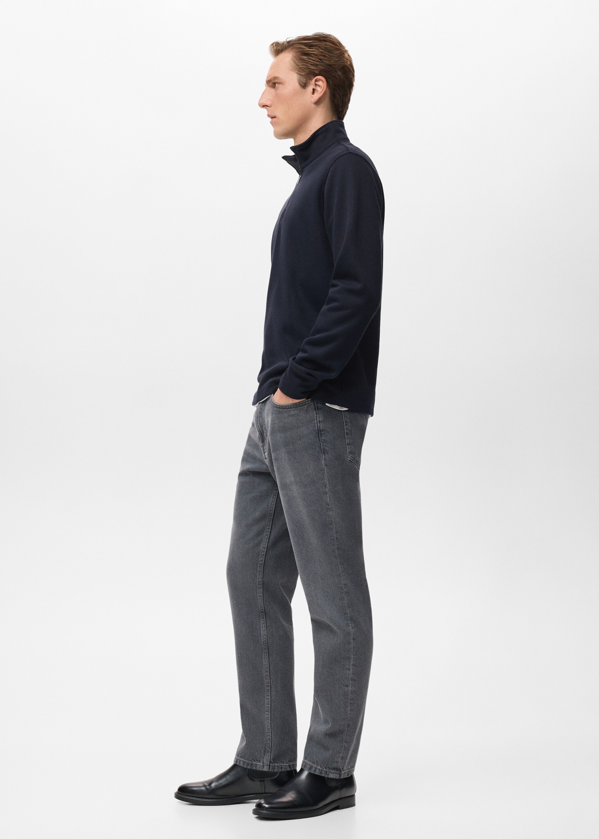 Sweat zip coupe normale - Détail de l'article 2, Bleu marine. Ref: 17037898-00.