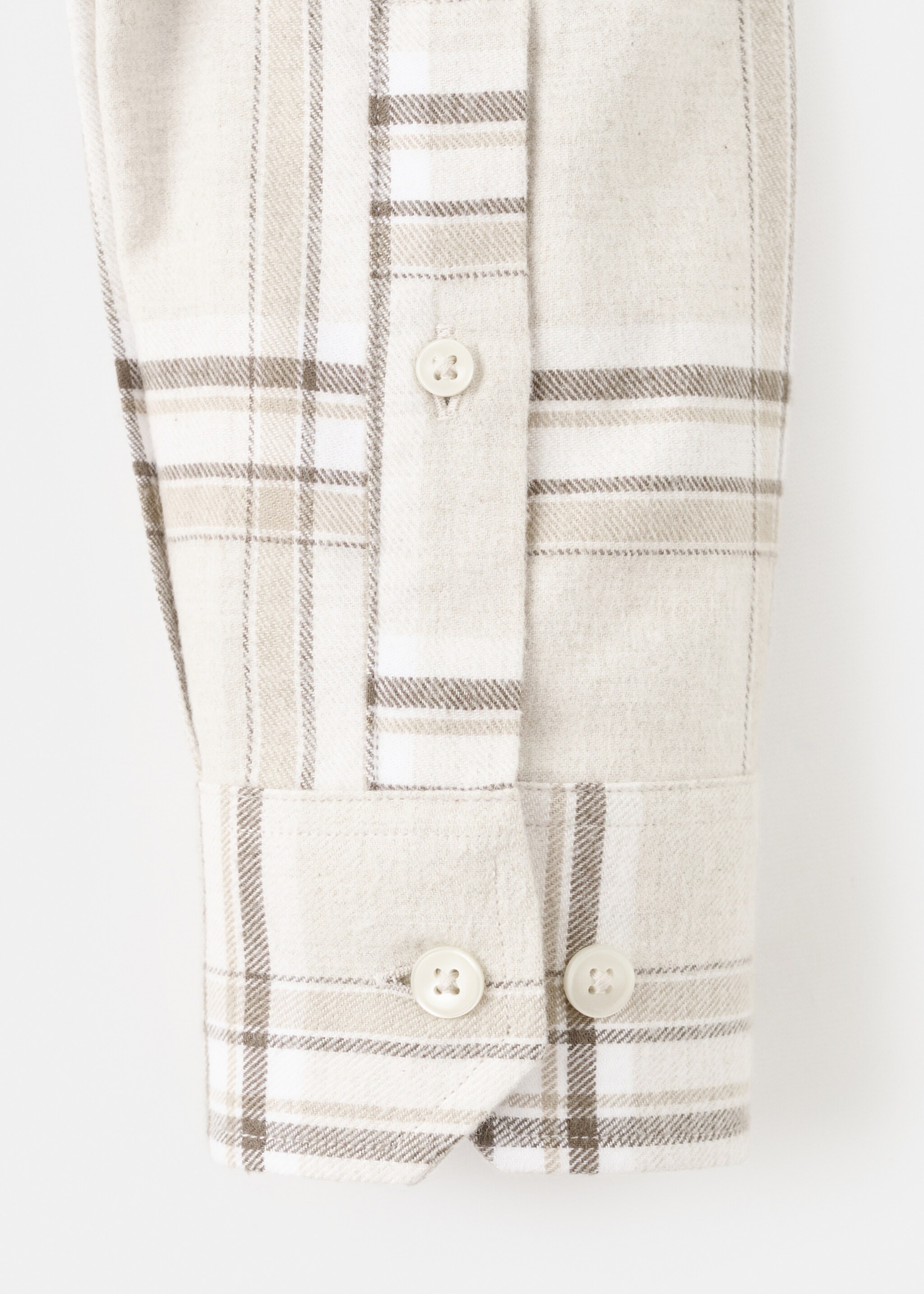 100% cotton flannel check overshirt - Details of the article 0, Ecru. Ref: 17037900-00.