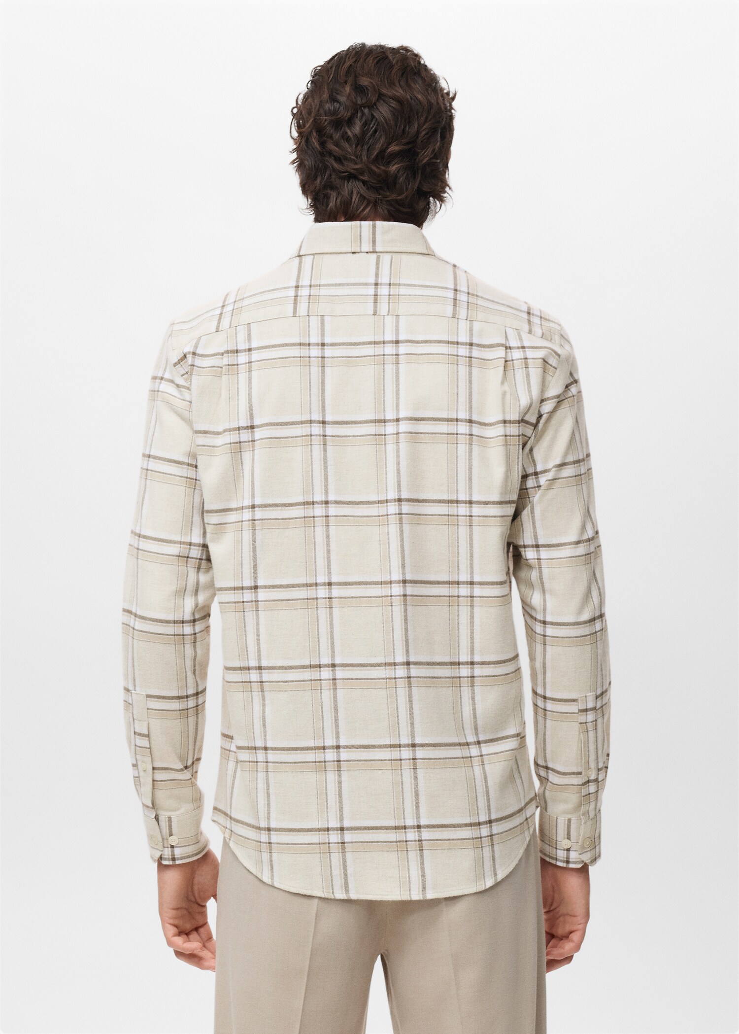 100% cotton flannel check overshirt - Reverse of the article