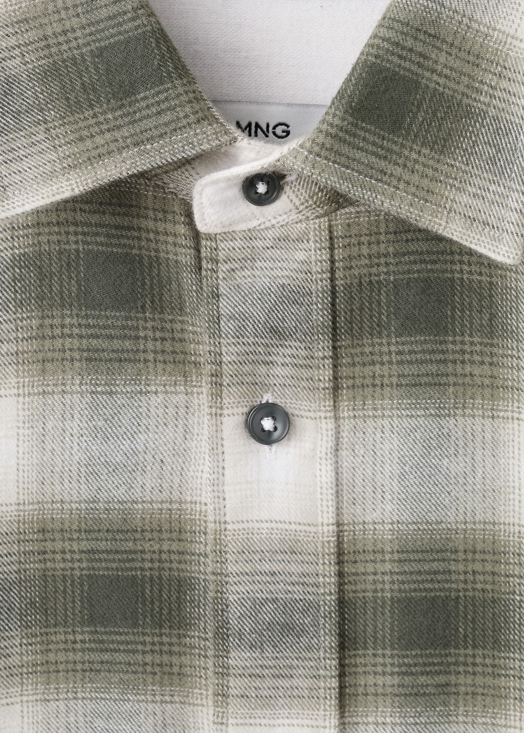 100% cotton flannel check overshirt
