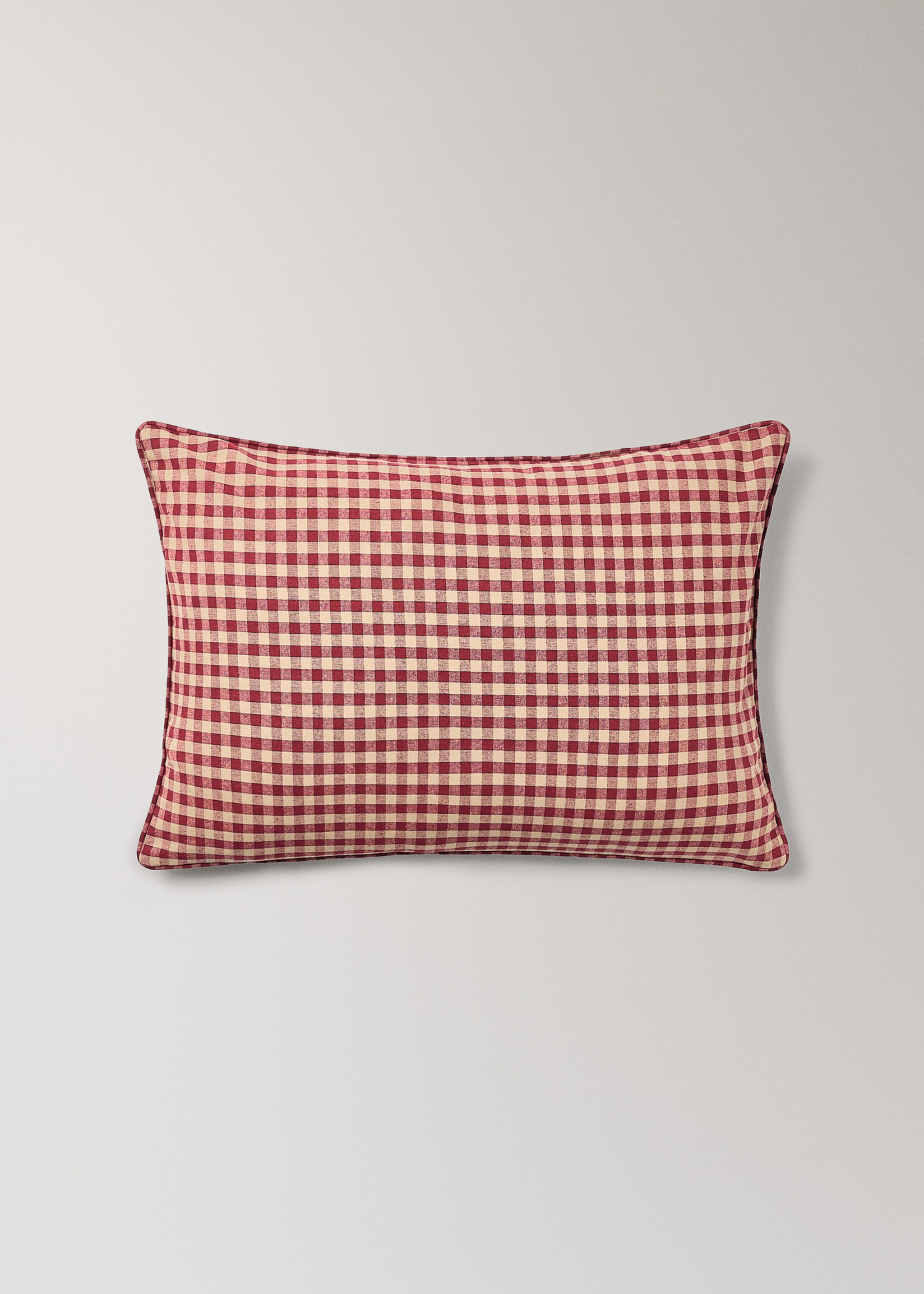 Reversible embroidered children's cushion cover 40x60cm - Details of the article 1, Sand. Ref: 17037904-00.
