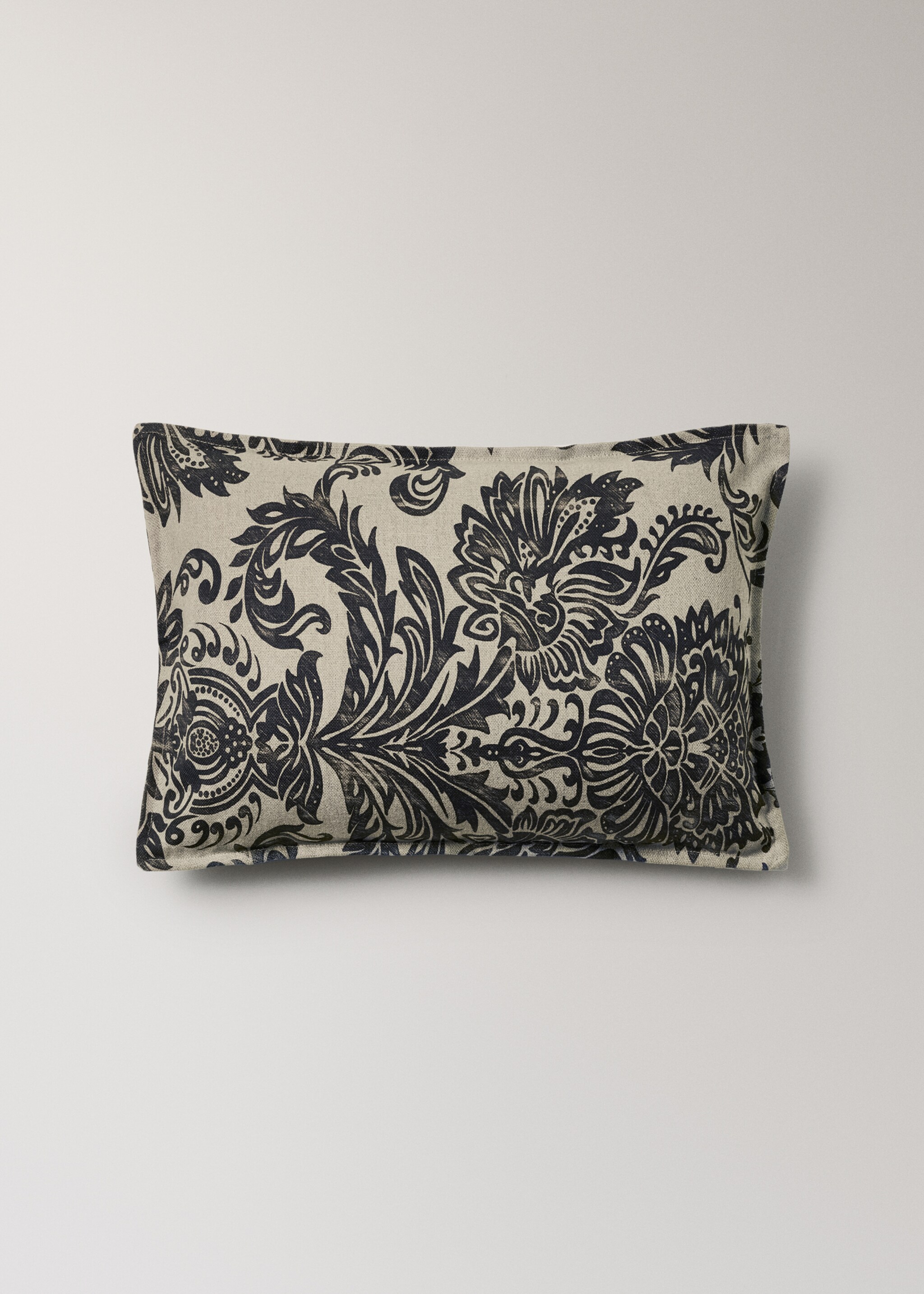 Damask-print cushion cover 40x60cm - Article without model, Grey. Ref: 17037907-00.