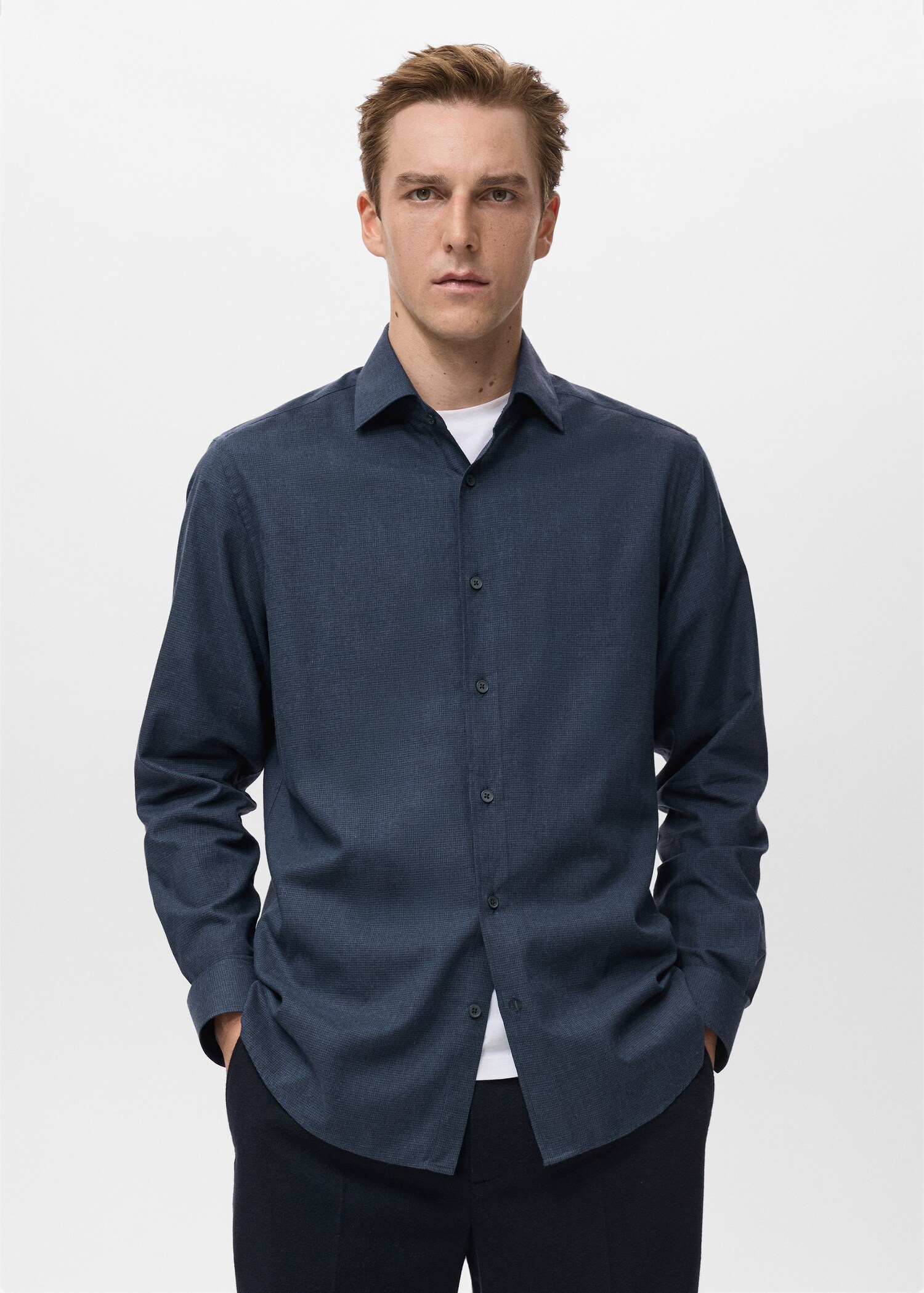 Regular-fit cotton shirt - Medium plane