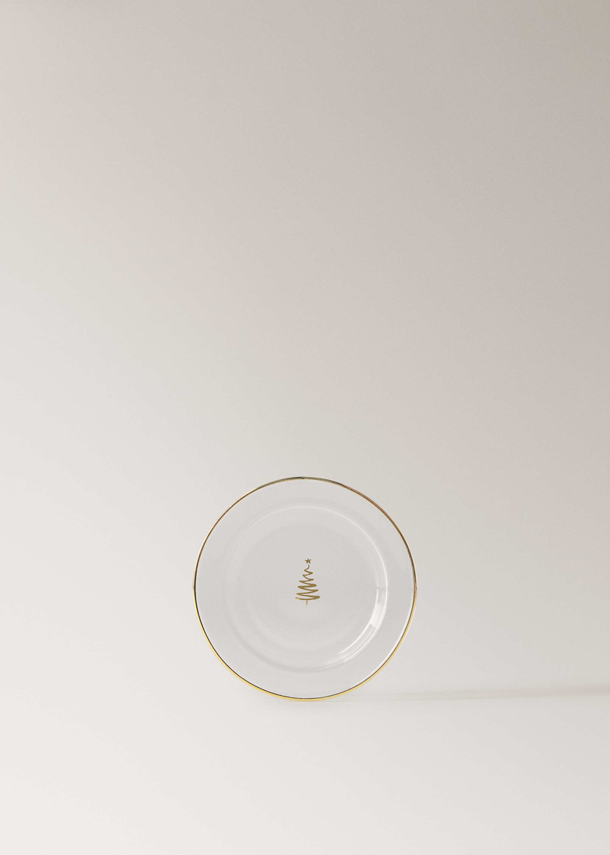 100% borosilicate bread plate with rim - Article without model, Gold. Ref: 17037909-00.