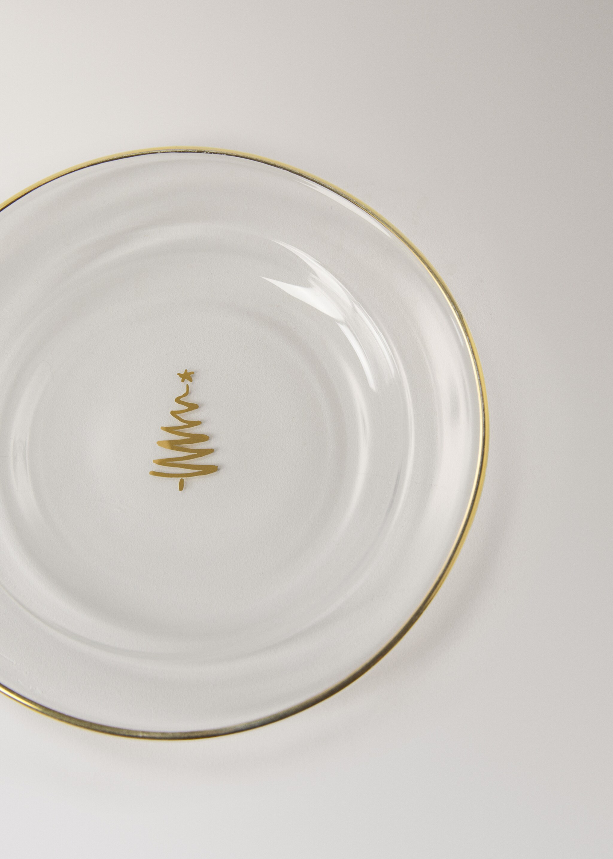 100% borosilicate bread plate with rim - Details of the article 1, Gold. Ref: 17037909-00.