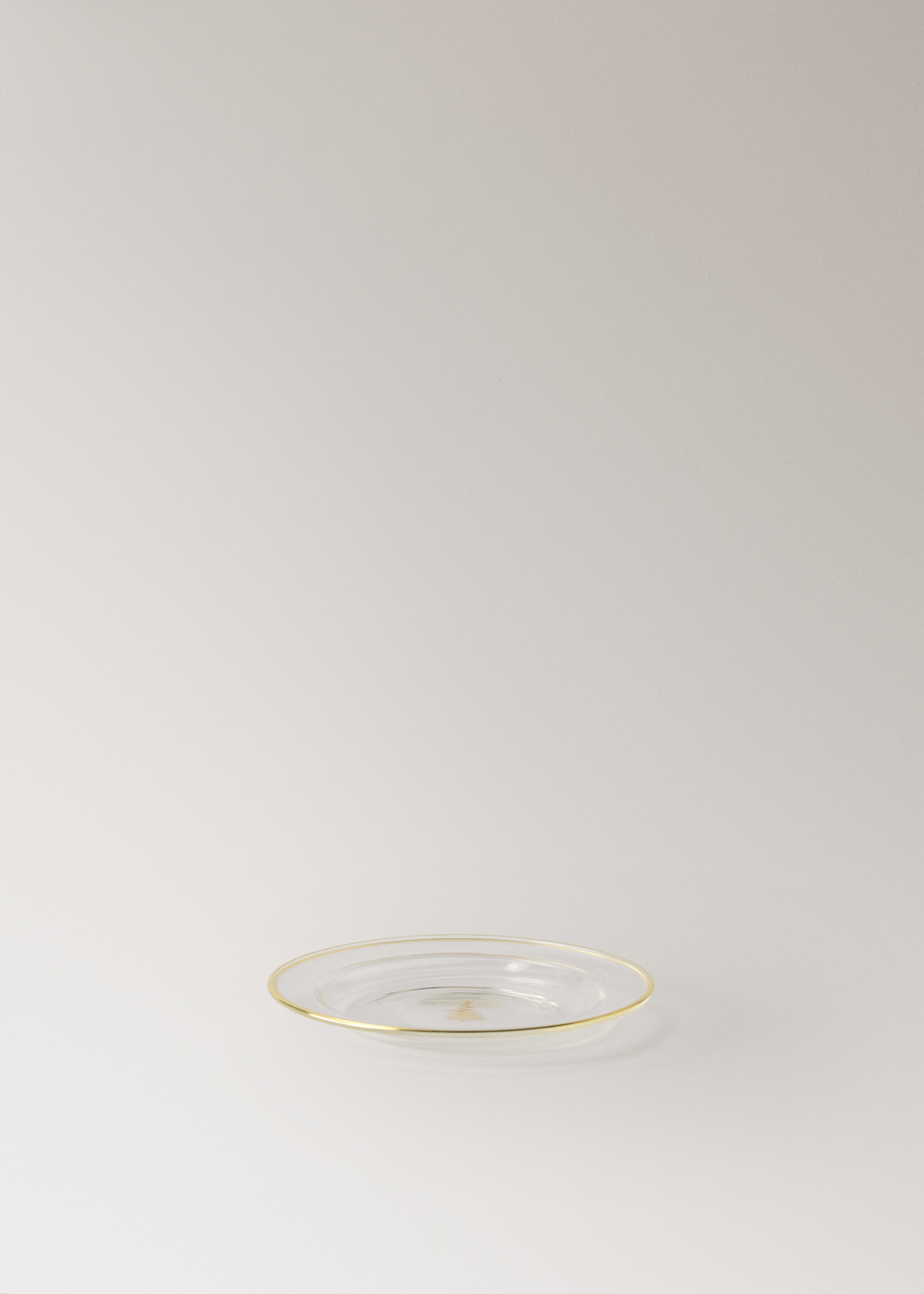 100% borosilicate bread plate with rim - Details of the article 2, Gold. Ref: 17037909-00.