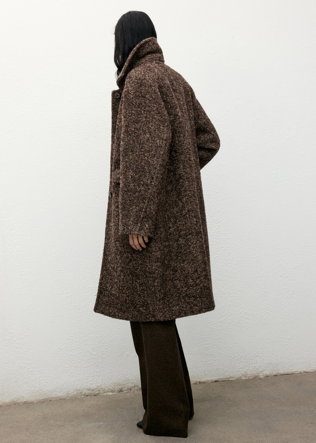 Speckled wool overcoat
