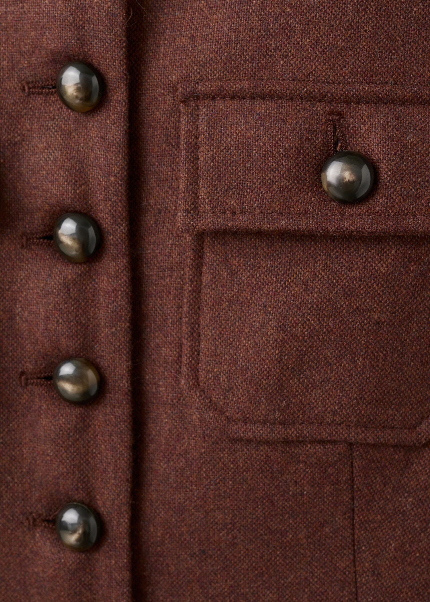 Veste en laine avec col officier et poches - Détail de l'article 0