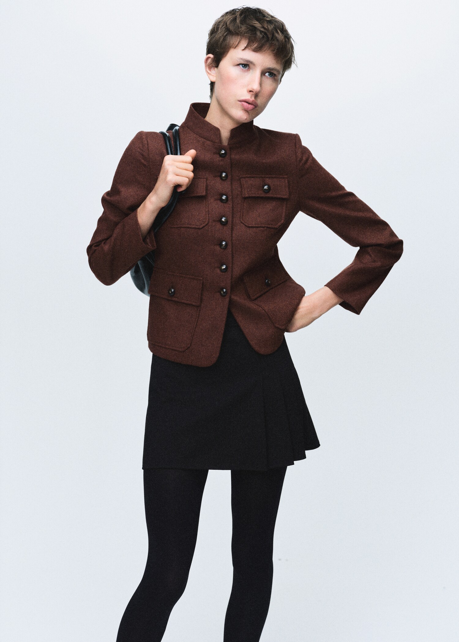 Veste en laine avec col officier et poches - Détail de l'article 2