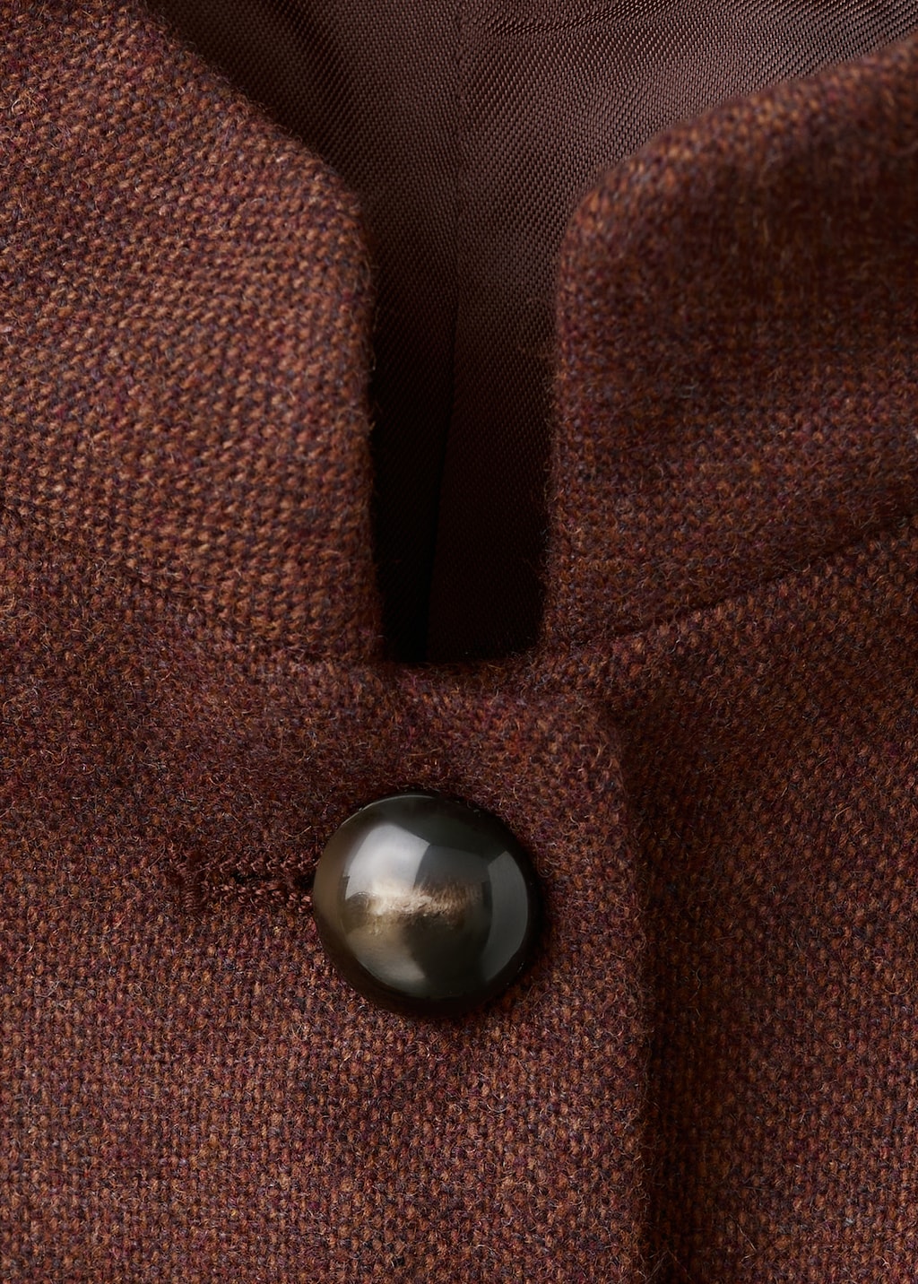 Wool jacket with band collar and pockets