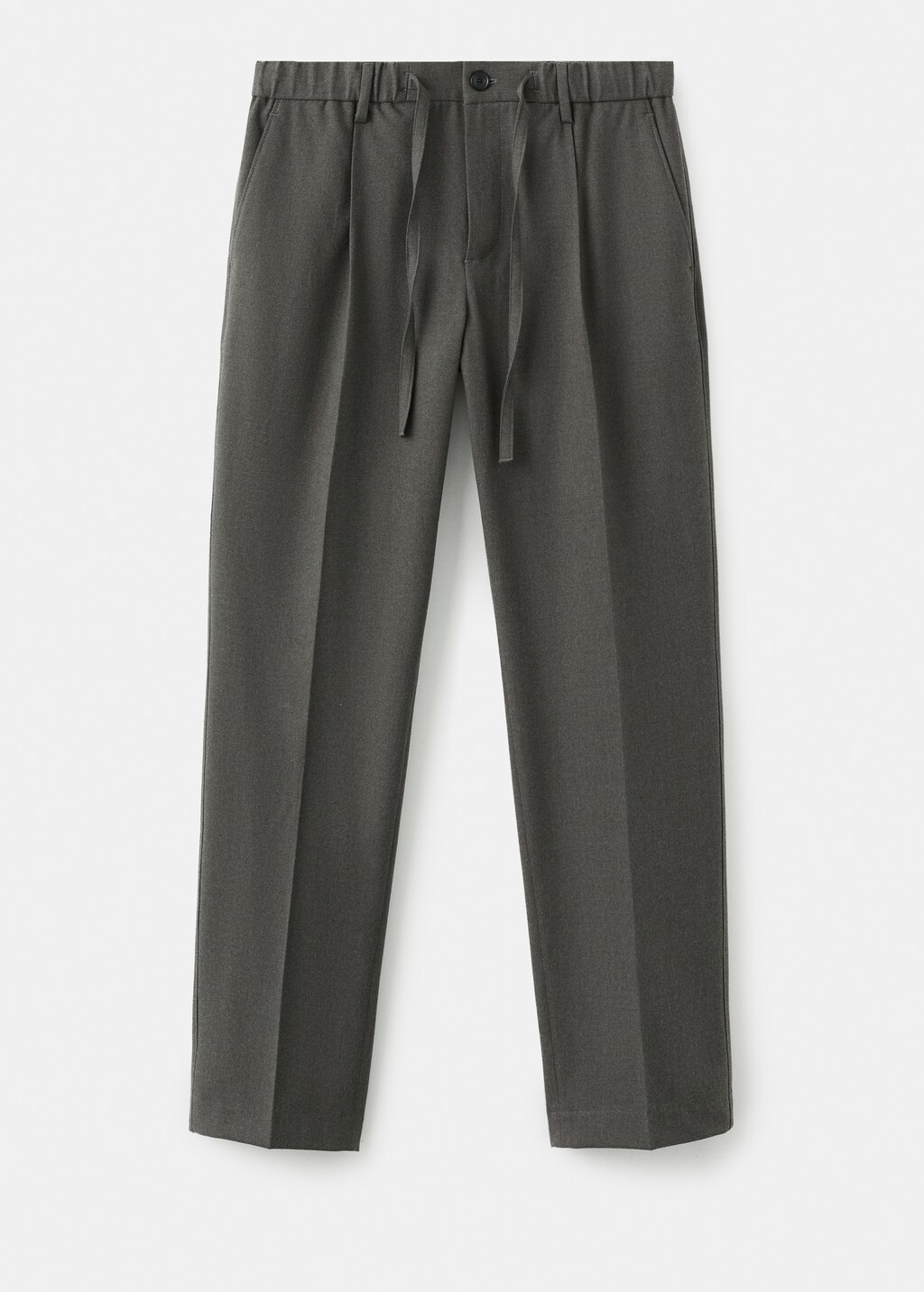 Regular fit cord pleated pants