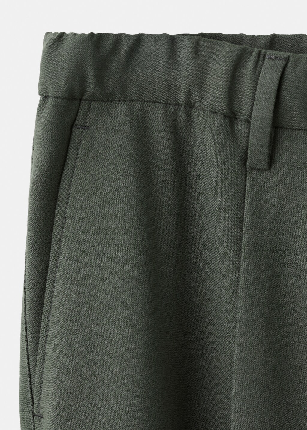 Regular fit cord pleated pants