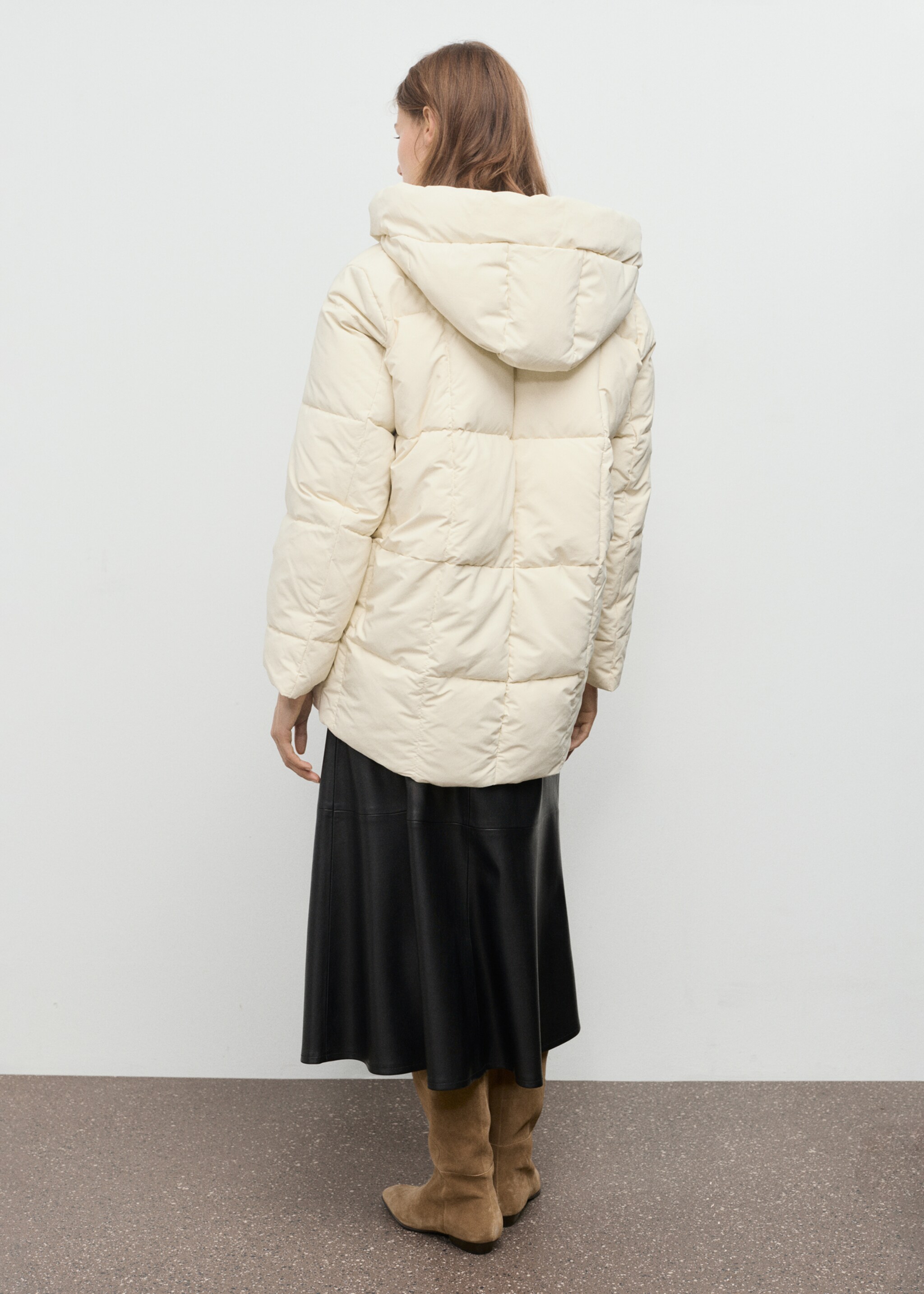 Anorak acolchado capucha - Reverso del artículo, Vainilla. Ref: 17038267-00.