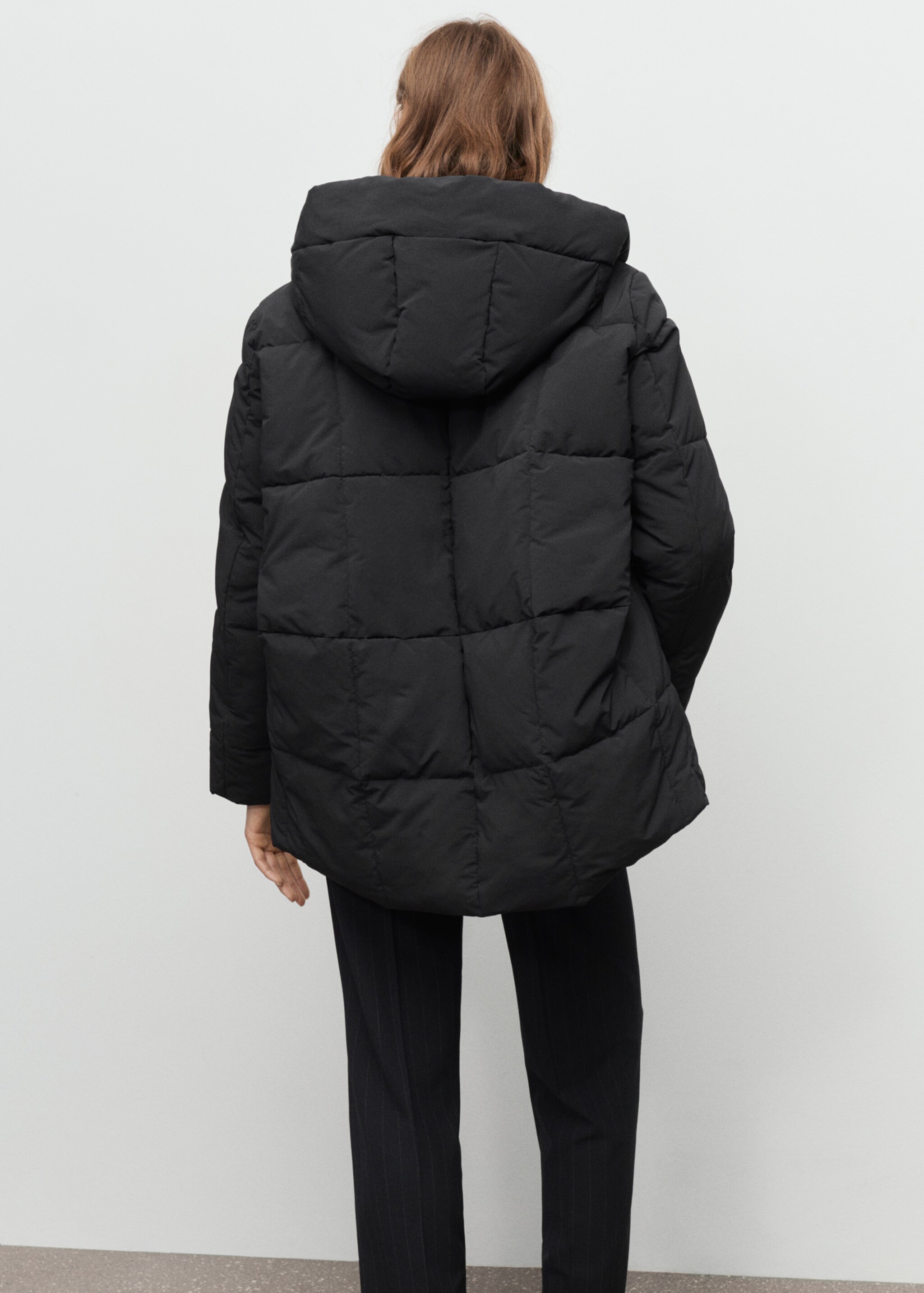 Anorak acolchado capucha - Reverso del artículo, Negro. Ref: 17038267-00.