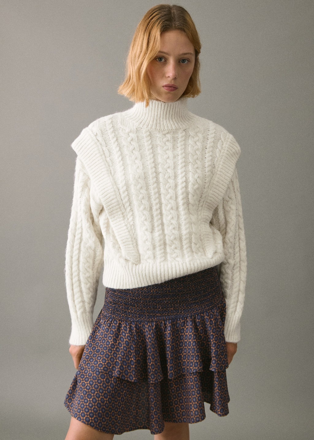 Printed ruffle skirt