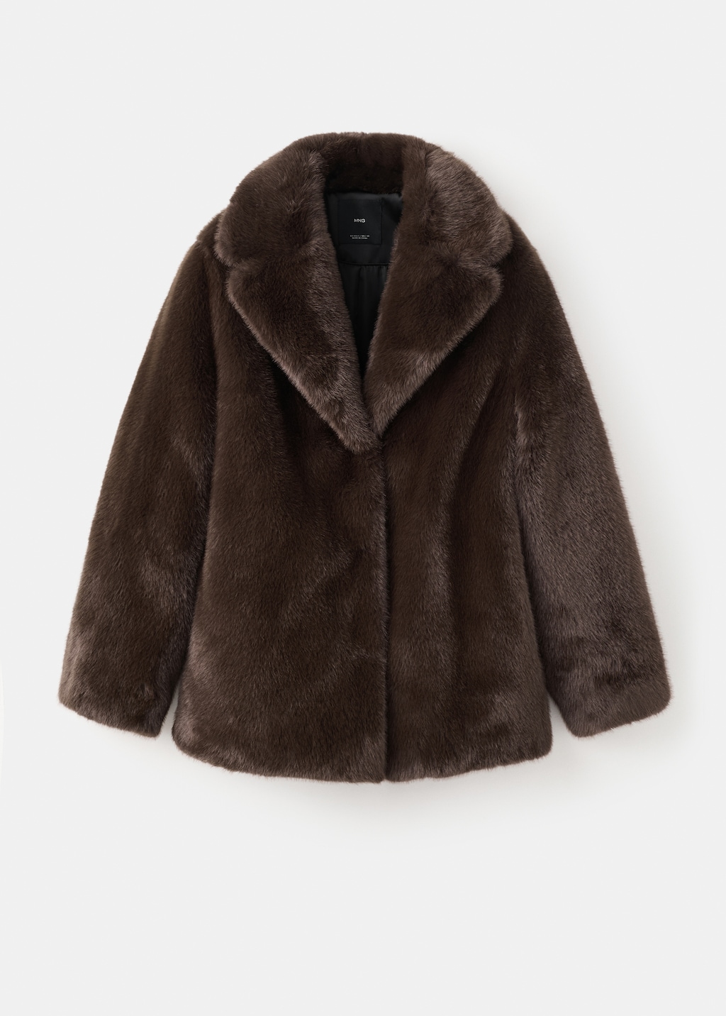 Mango Faux-fur coat with lapels