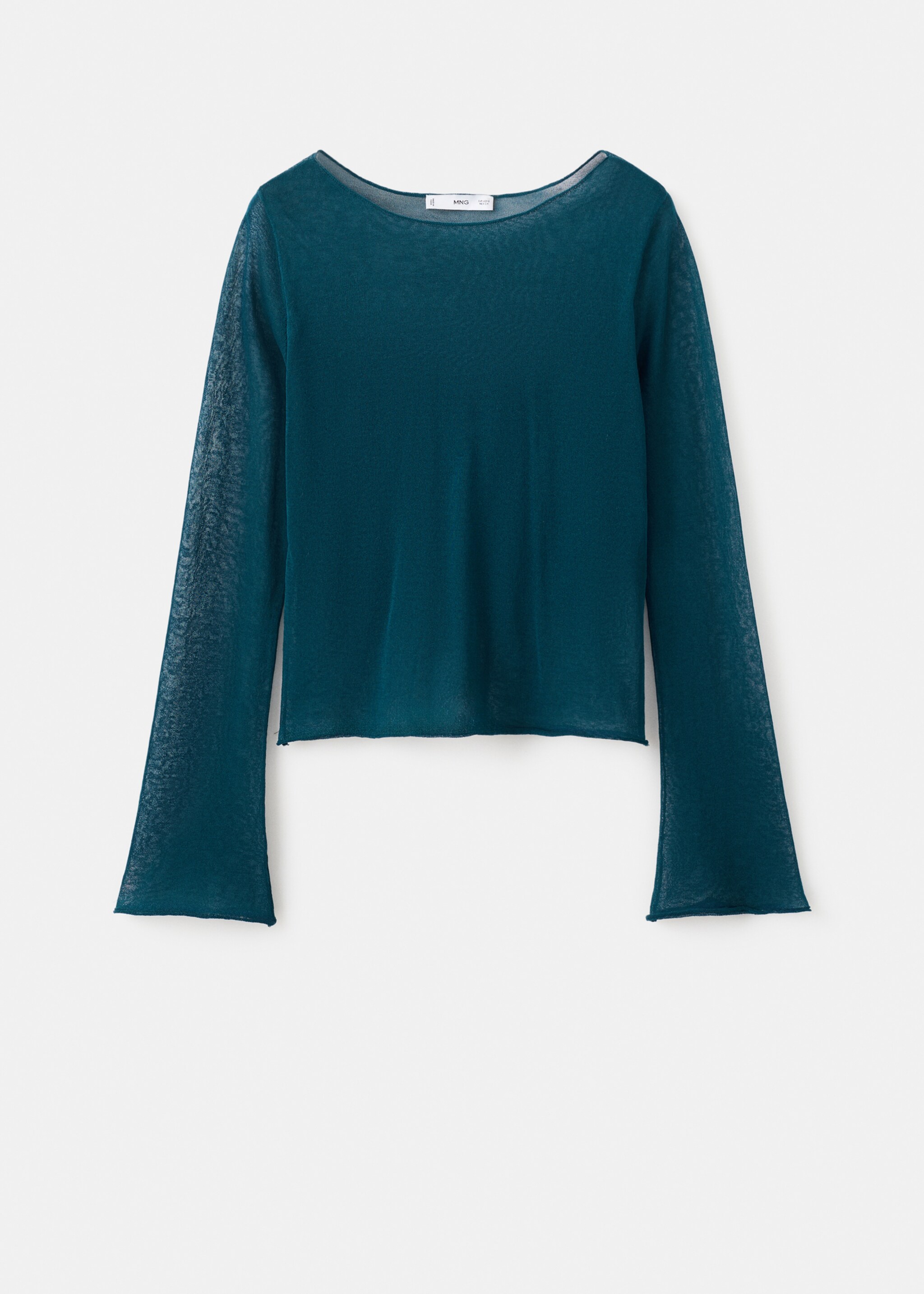 Semi-transparent t-shirt - Article without model, Green. Ref: 17038272-00.
