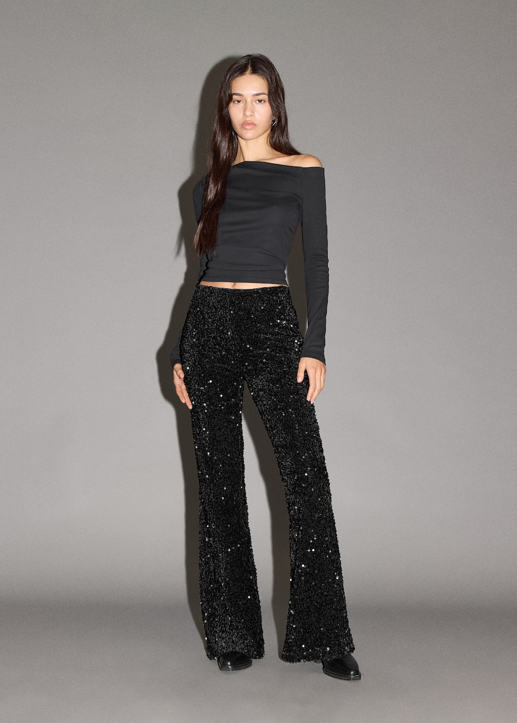 Sequin flared pants