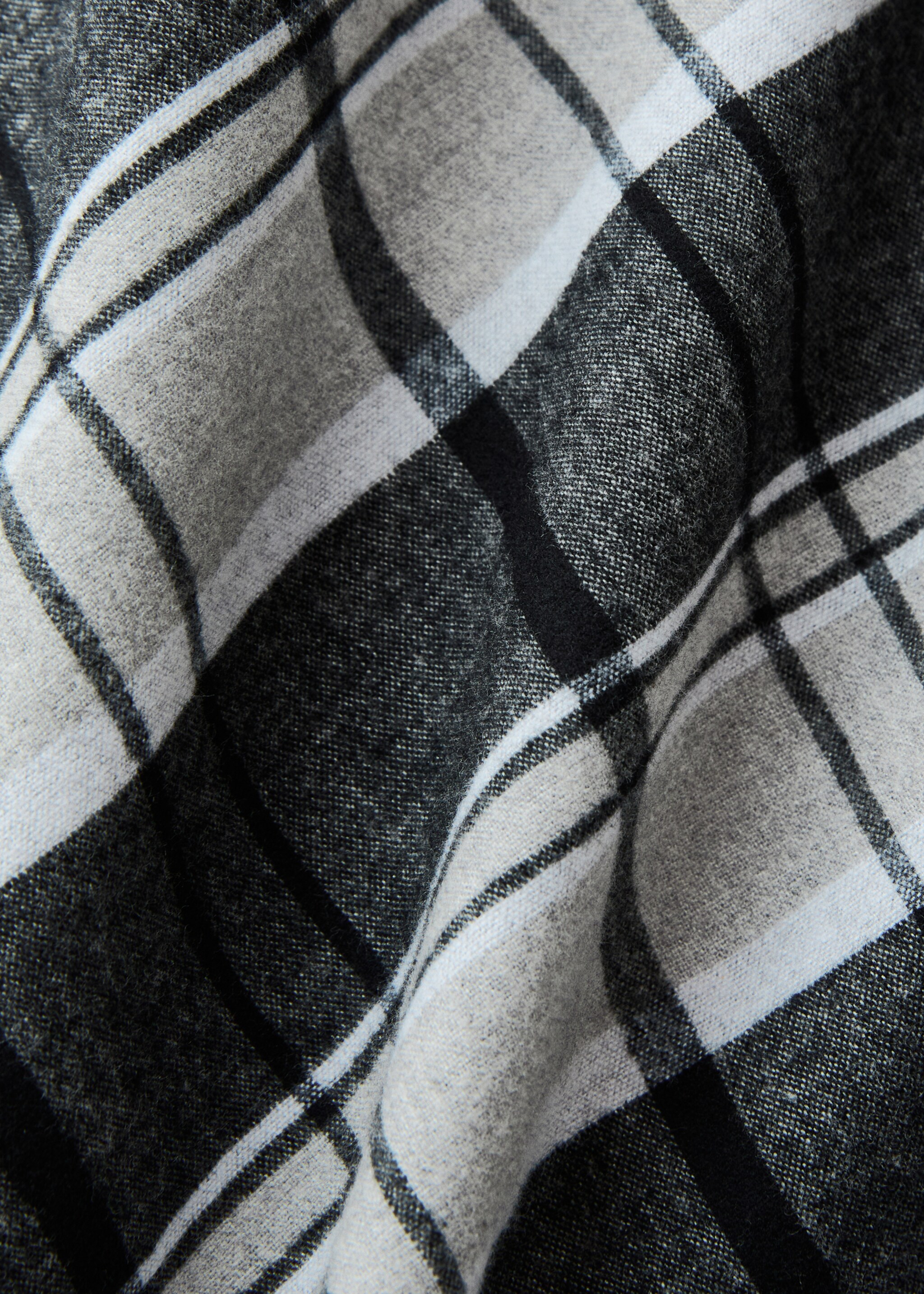 Bettbezug aus Baumwollflanell mit Melangegarn, kariert, Bett 134/140 cm - Detail des Artikels 2, Grau. Ref: 17038276-00.