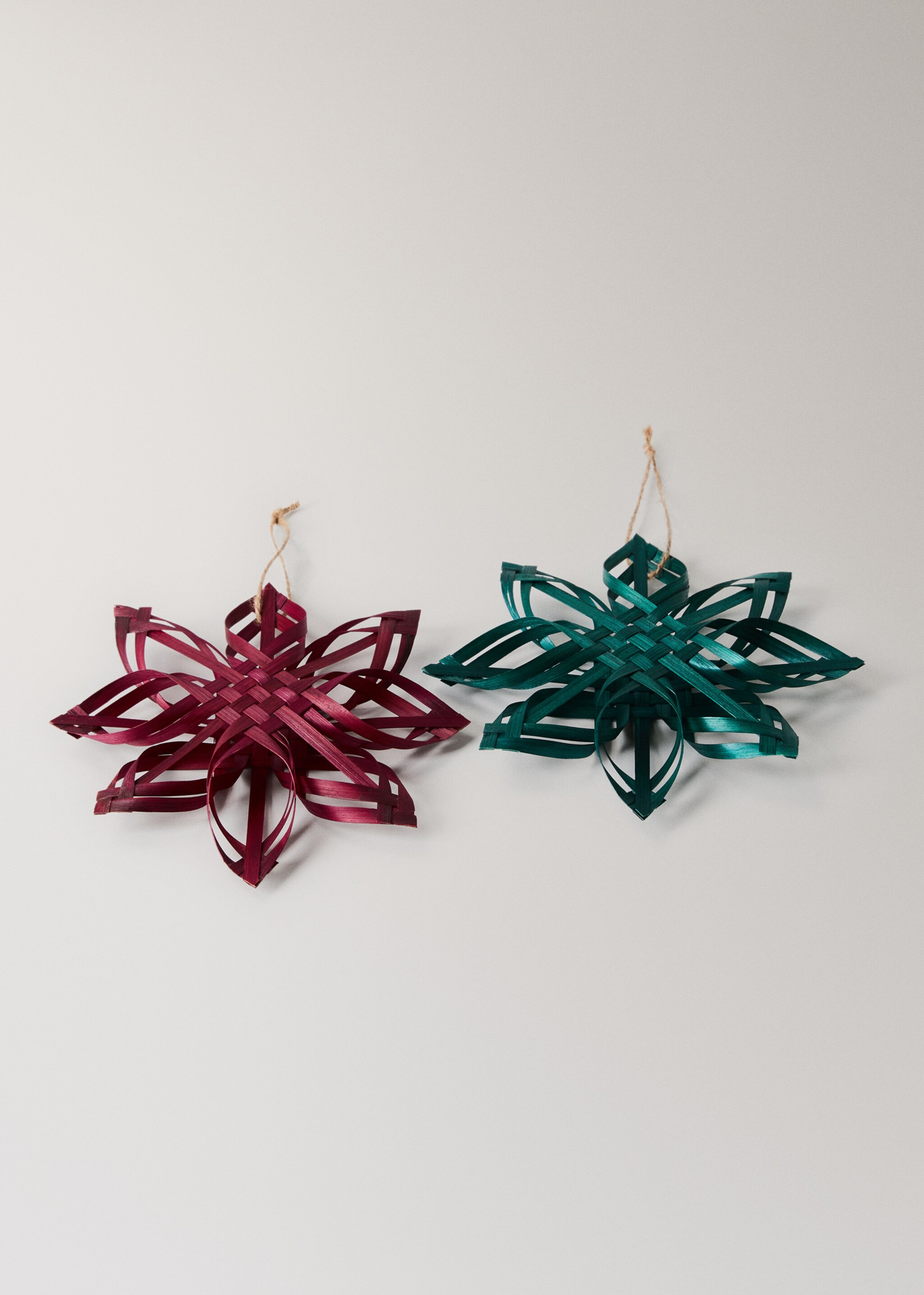 100% bamboo star tree decoration - Details of the article 2, Green. Ref: 17038285-00.
