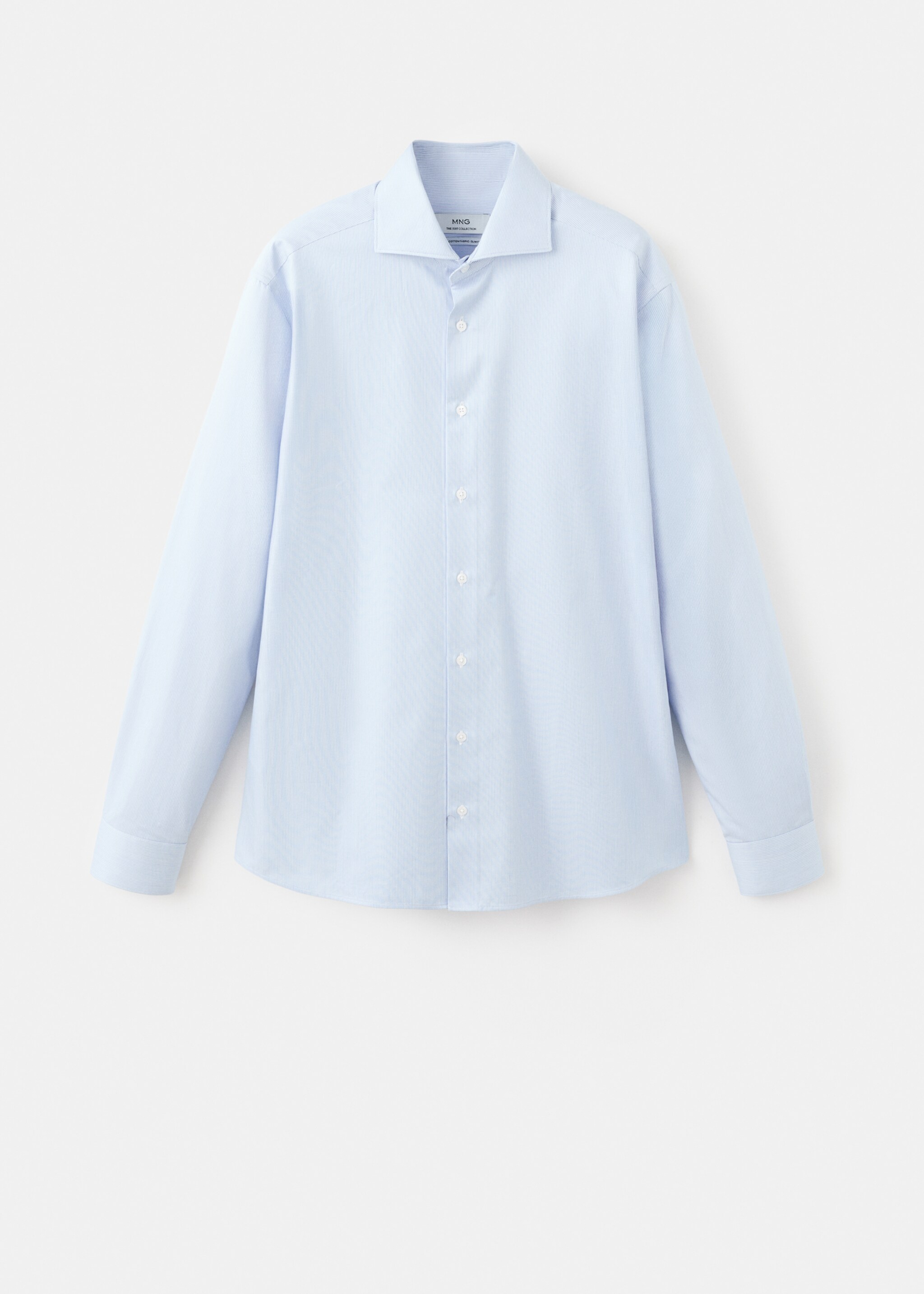 Striped-print slim-fit suit shirt - Article without model, Sky Blue. Ref: 17038642-00.