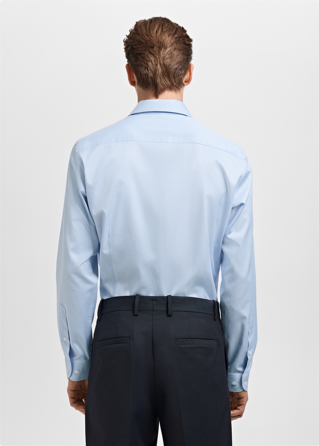 Slim fit Giza cotton striped dress shirt