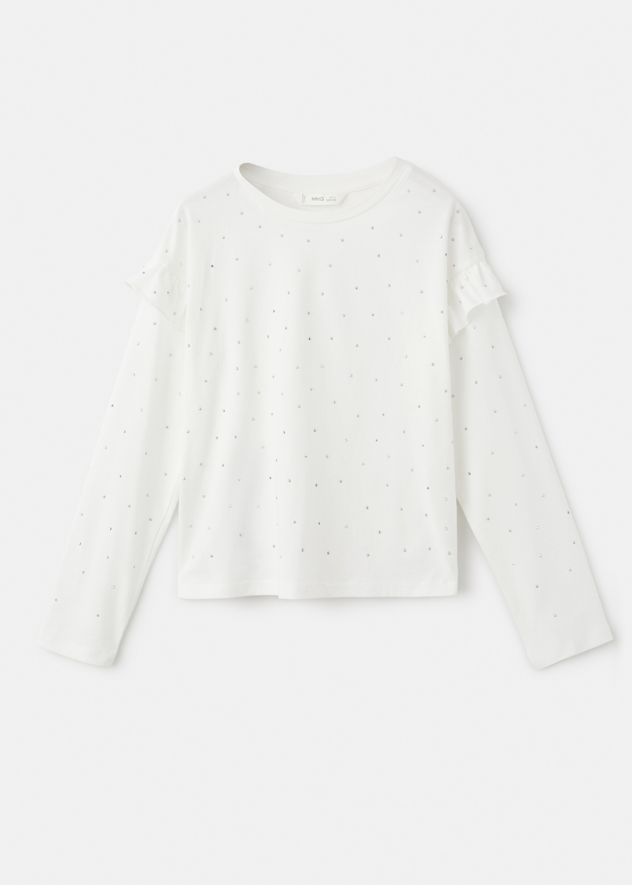 Rhinestone T-shirt - Article without model, Off White. Ref: 17039095-00.