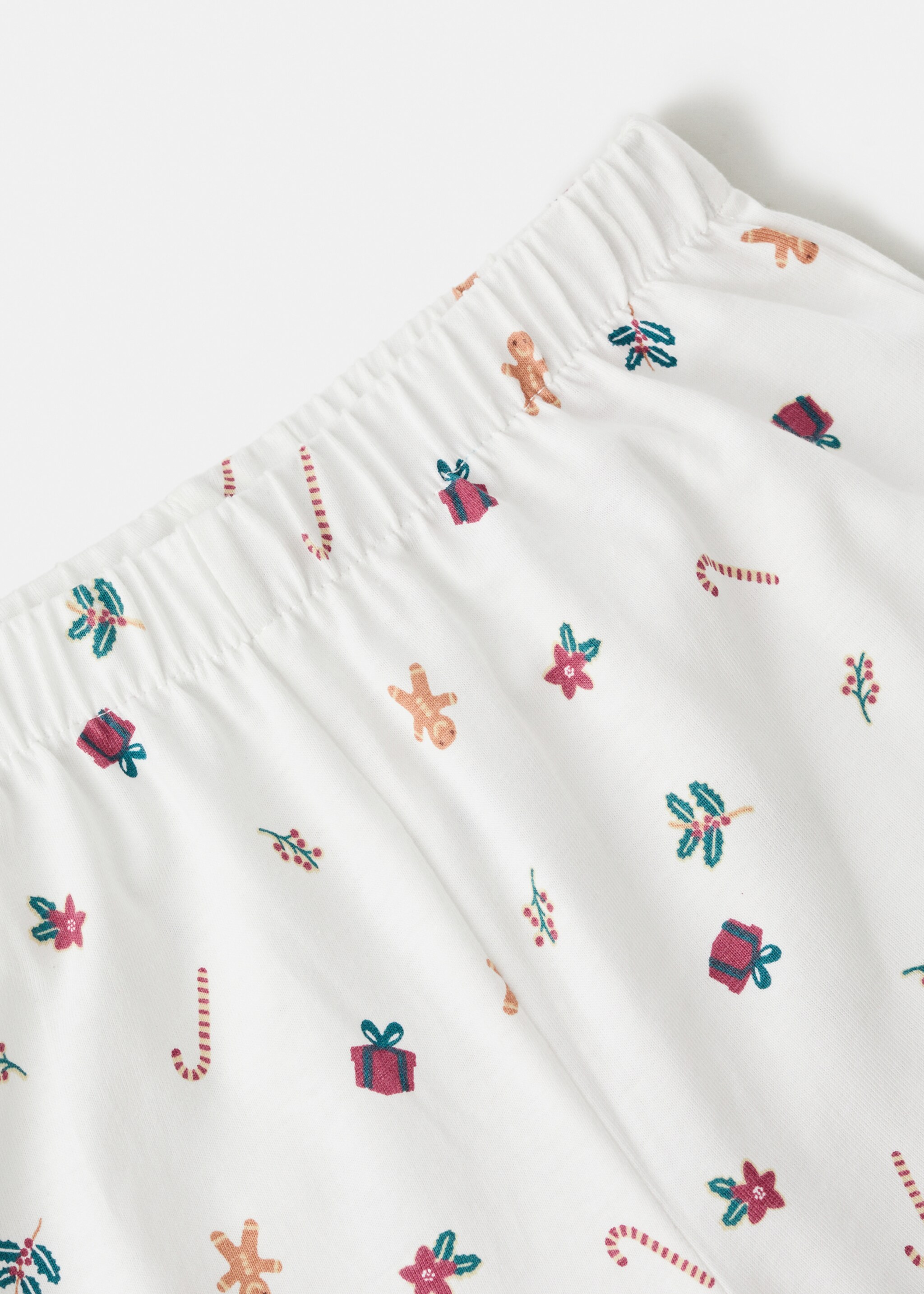 Printed long pyjamas - Details of the article 0, Off White. Ref: 17039096-00.