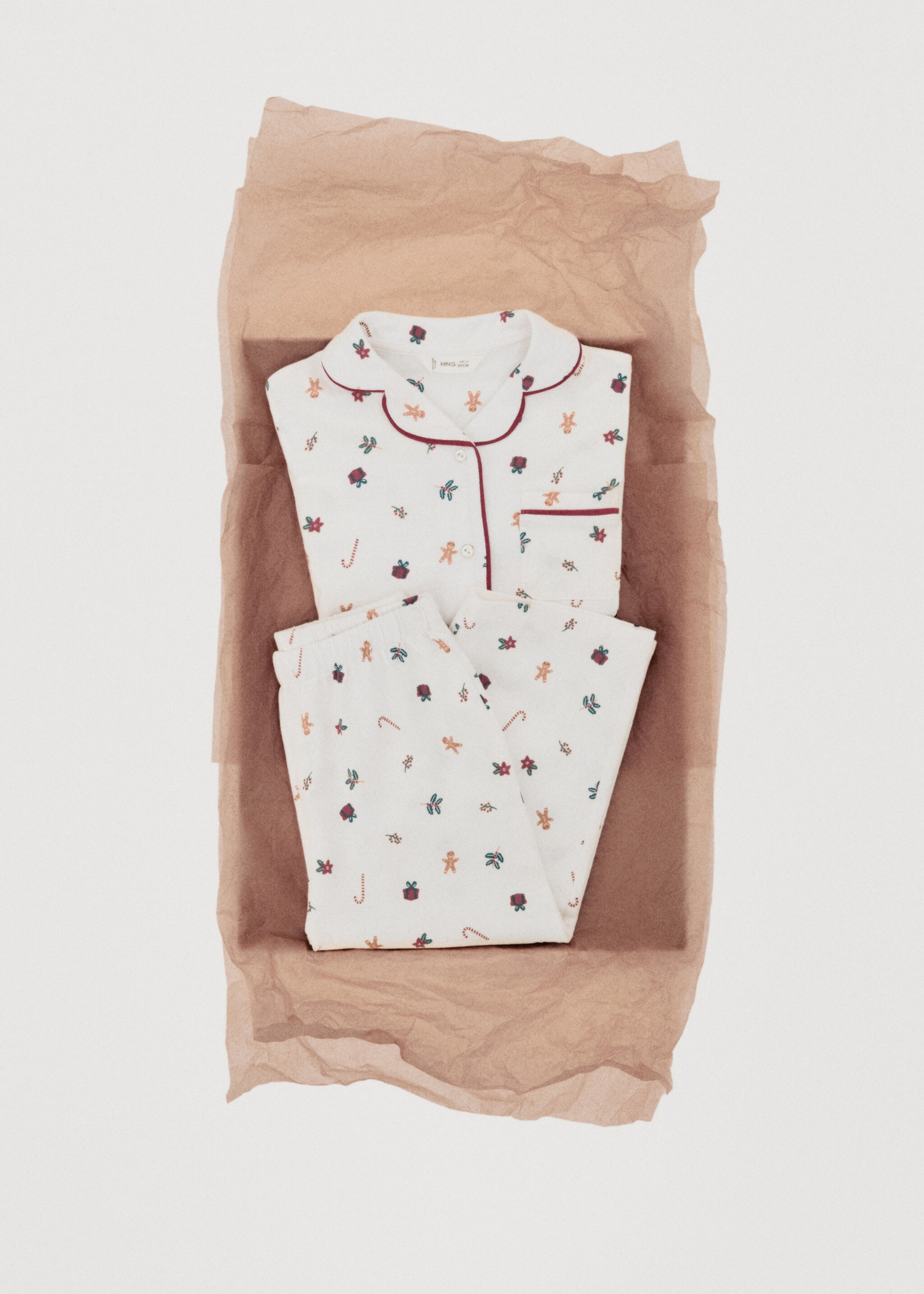Printed long pyjamas - Details of the article 7, Off White. Ref: 17039096-00.