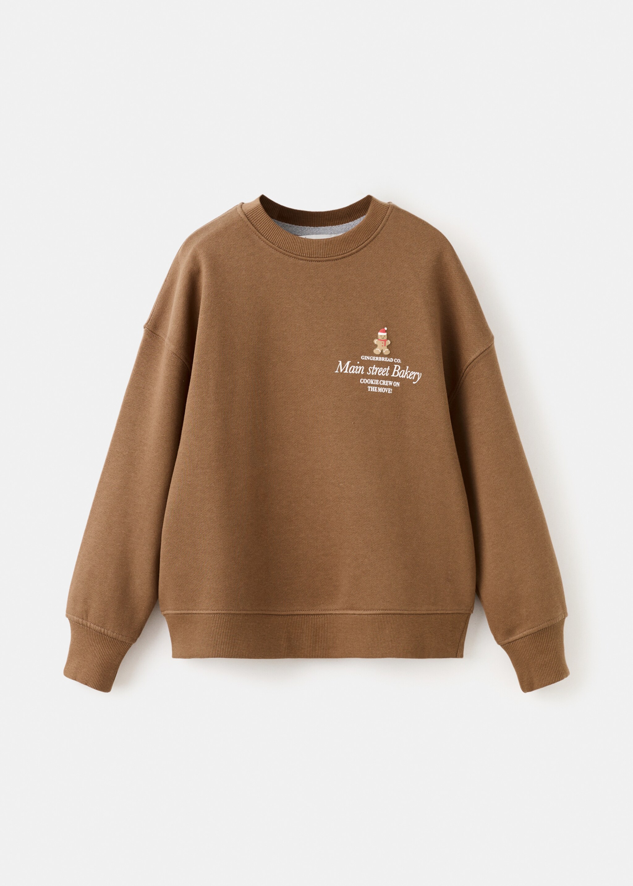 Sweat-shirt coton imprimé - Article sans modèle, Moutarde. Ref: 17039102-00.