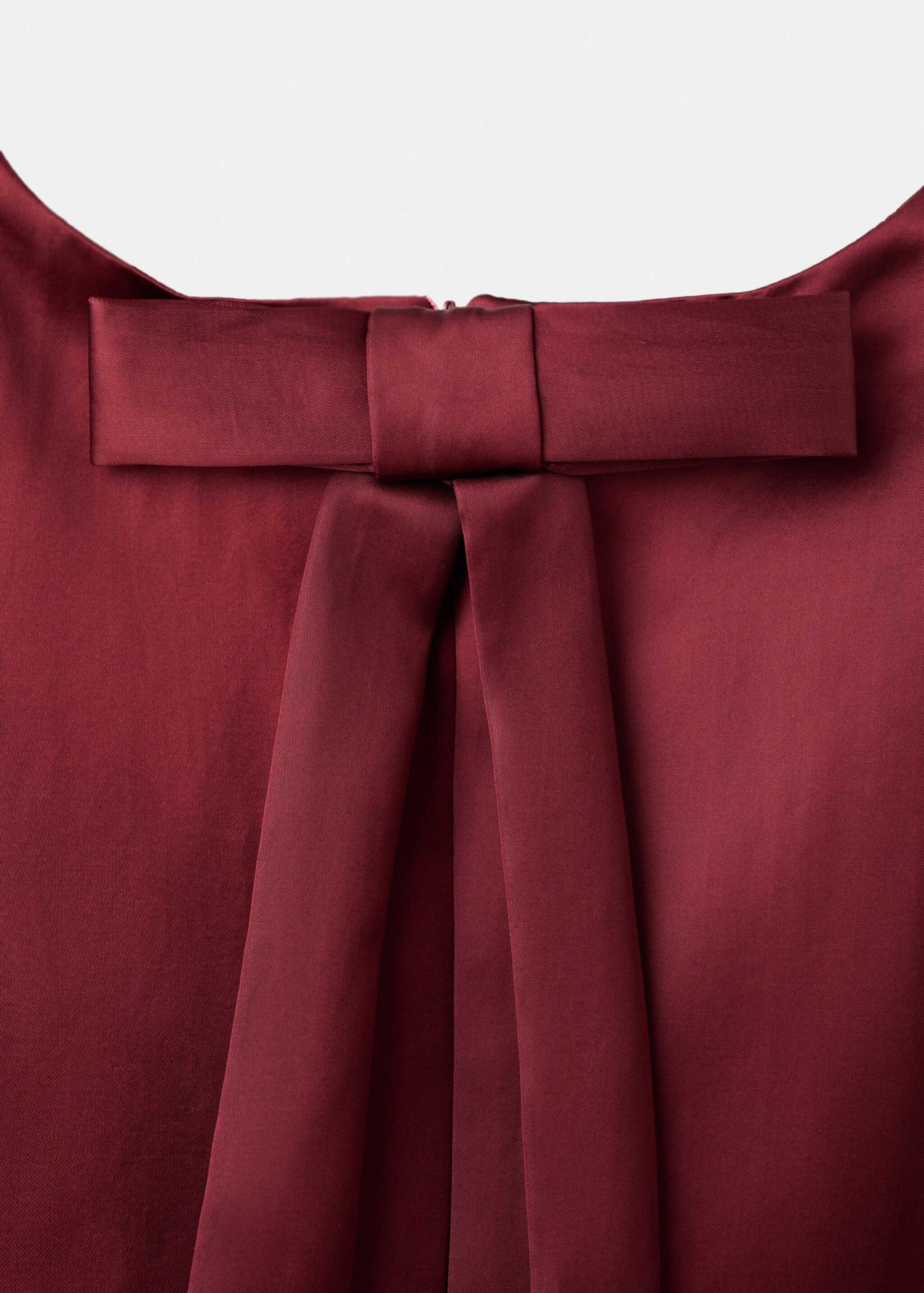 Satin tie dress - Details of the article 0, Wine. Ref: 17039110-00.