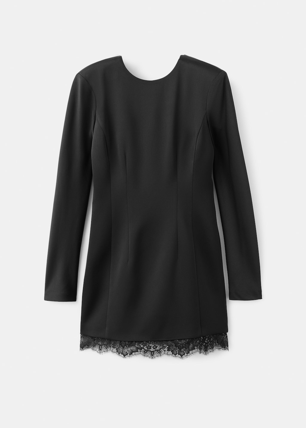 Mango Open-back dress with lace trim hem