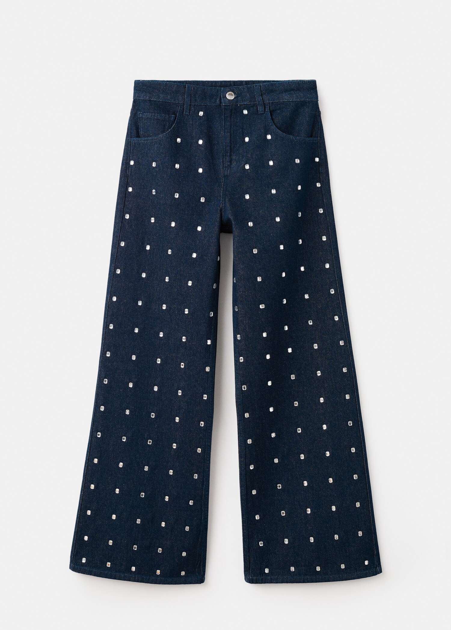 Wide-leg jeans with crystals - Article without model