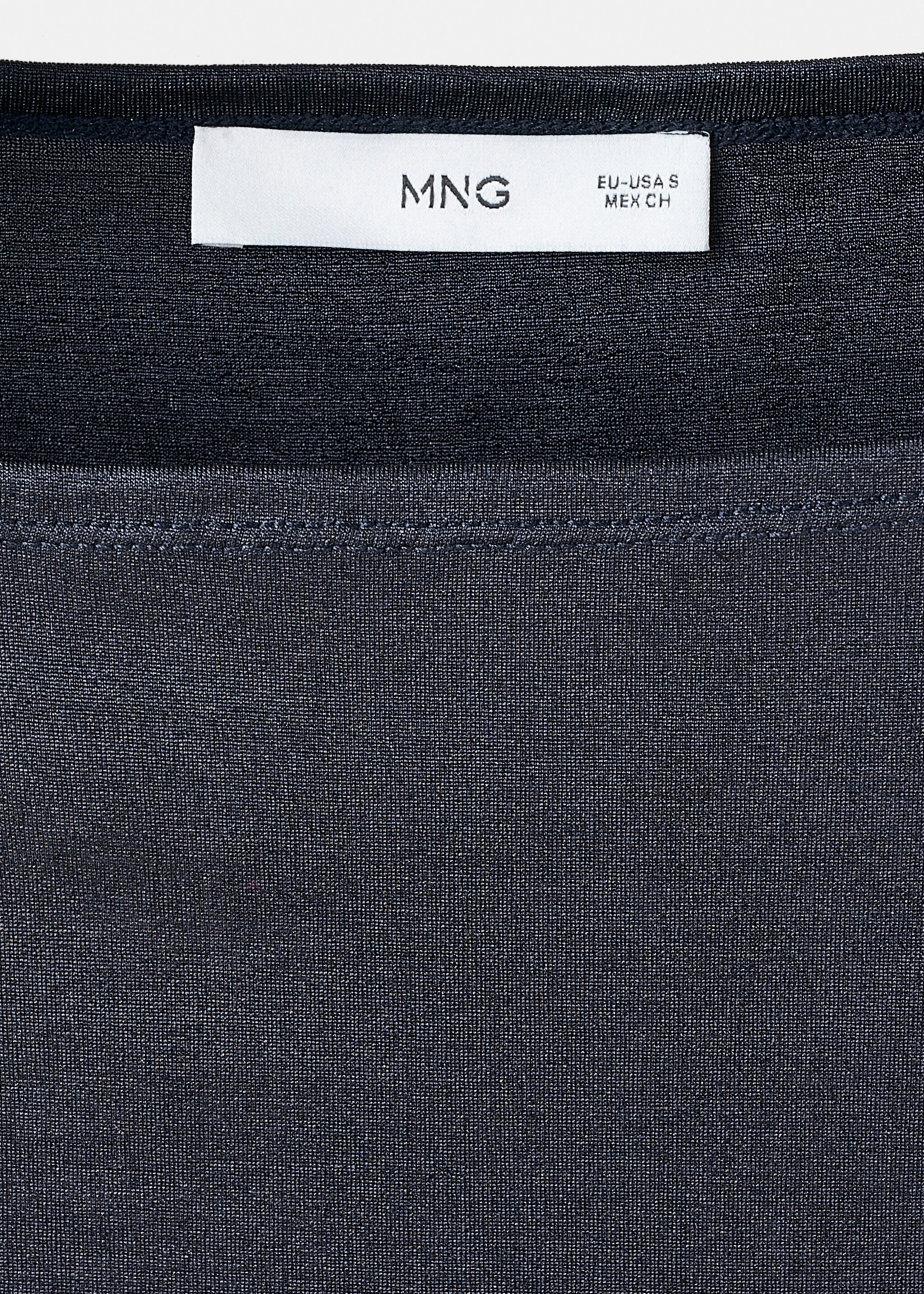 Metallic boat neck top - Details of the article 0, Navy. Ref: 17039114-00.