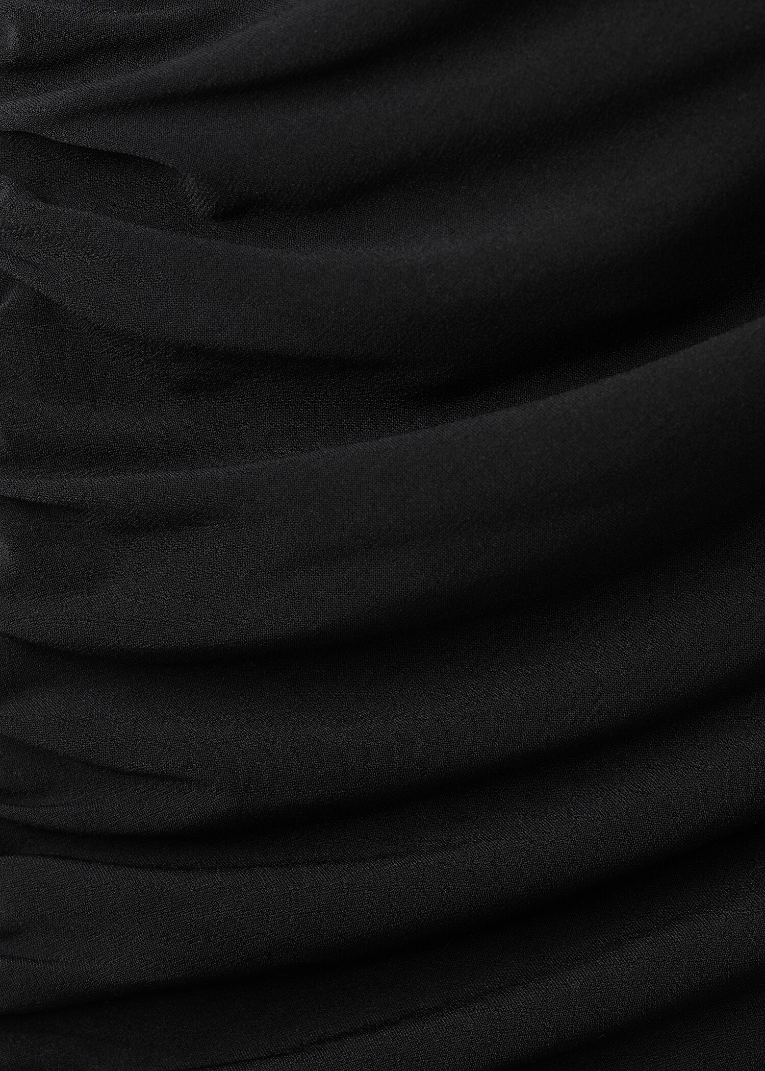 Asymmetrical gathered dress with ruffle trim - Details of the article 0