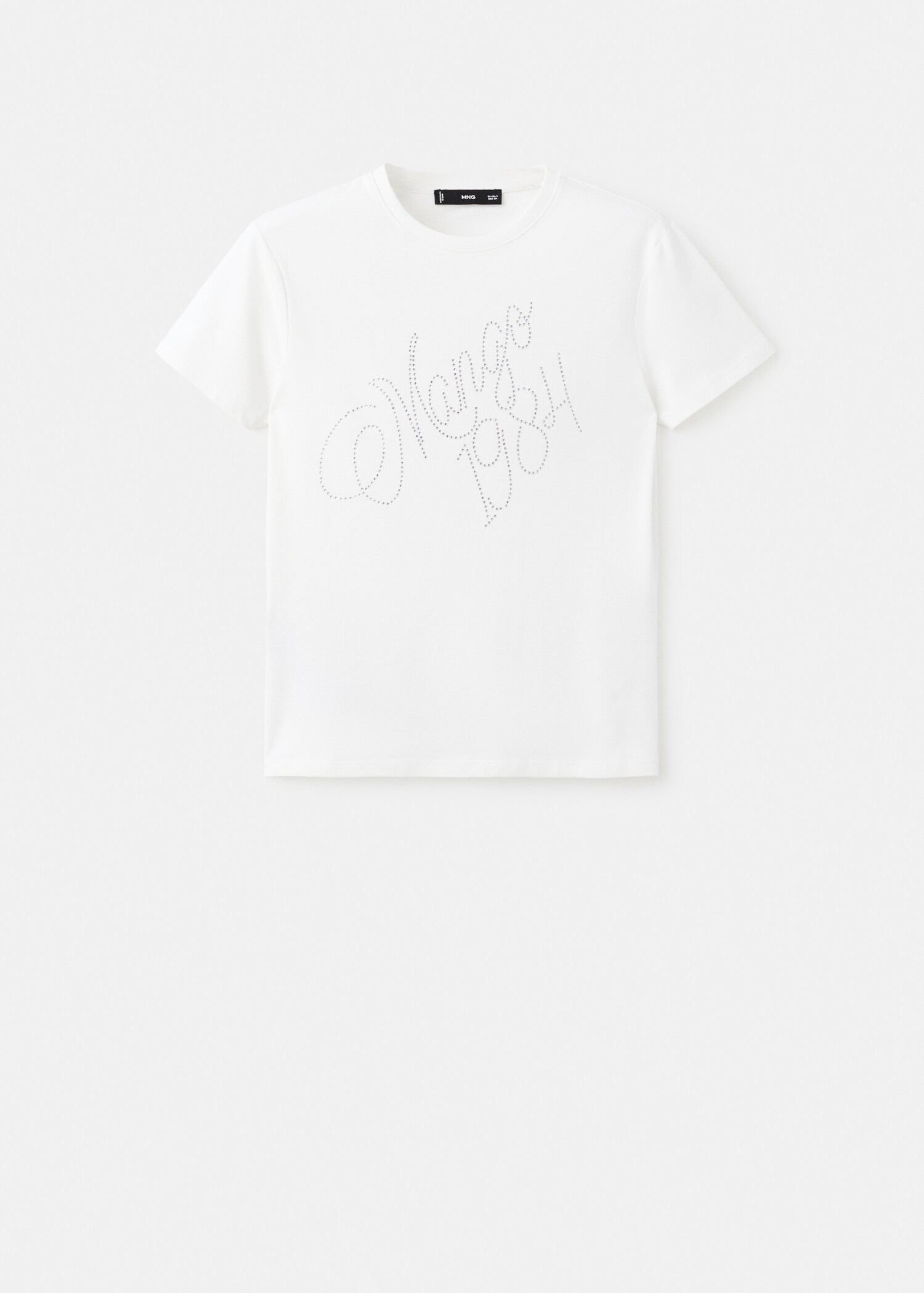 تي شيرت مكتوب به رسالة بحجر الراين - منتج دون نموذج