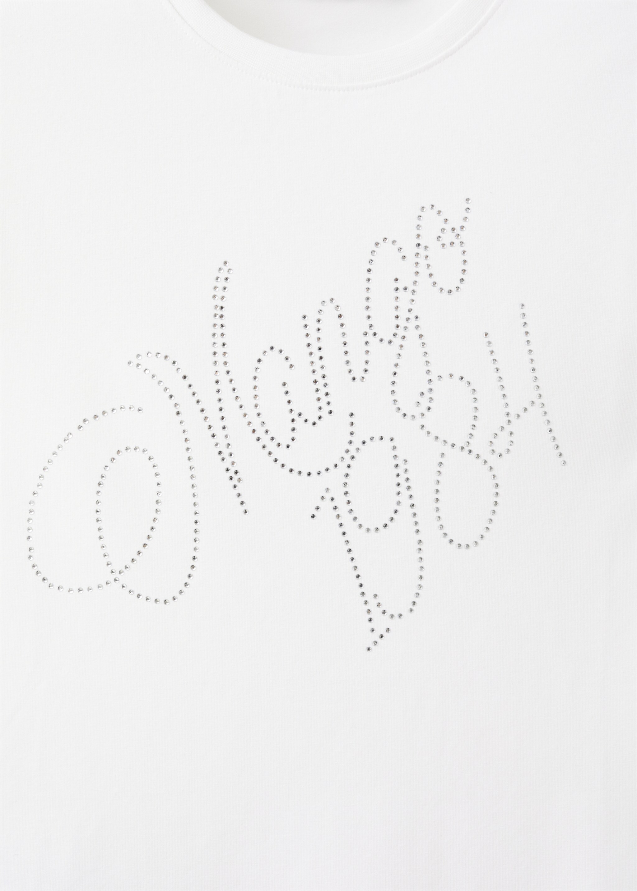 تي شيرت مكتوب به رسالة بحجر الراين - تفاصيل المنتج 0, أبيض. Ref: 17039116-00.