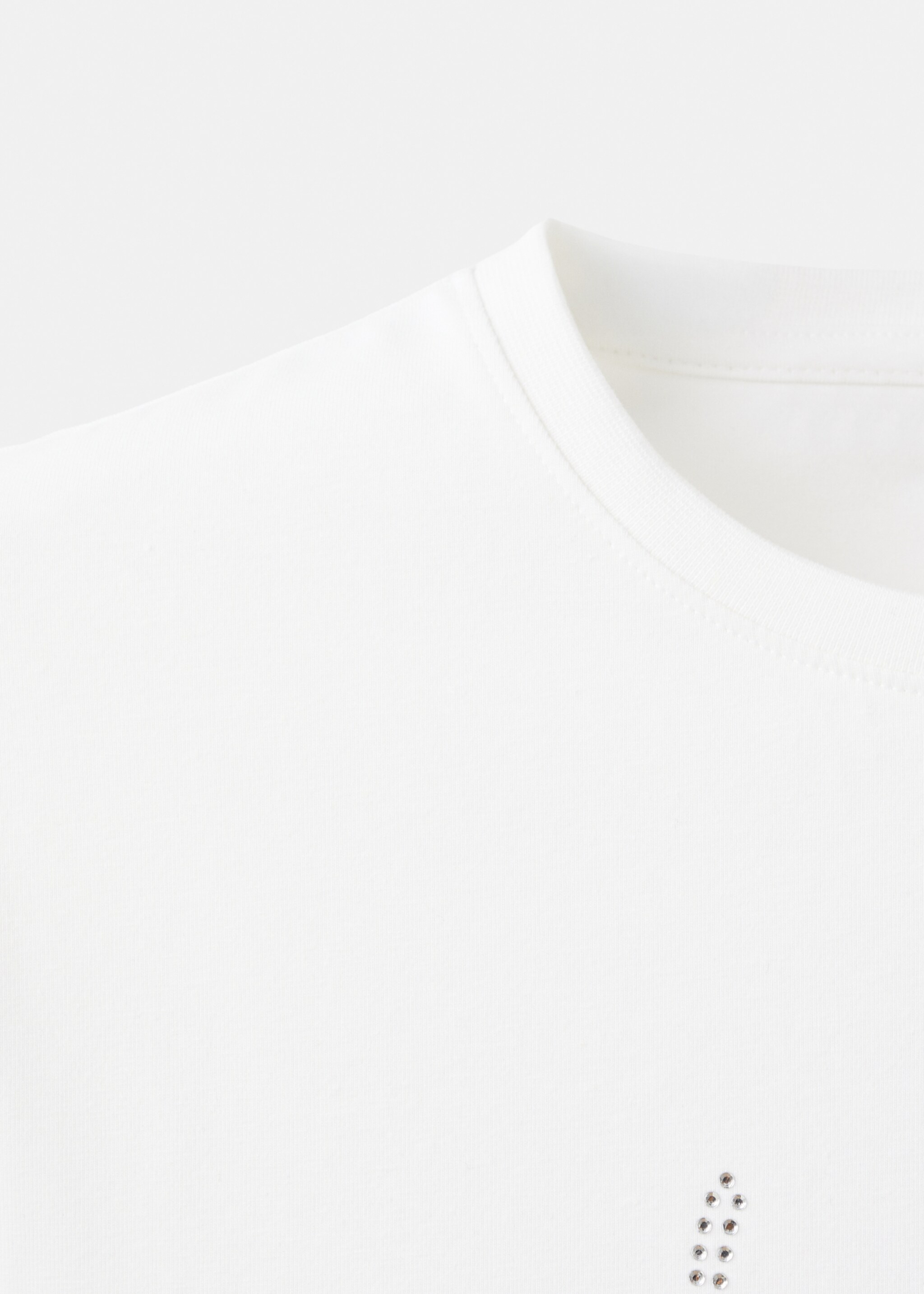 تي شيرت مكتوب به رسالة بحجر الراين - تفاصيل المنتج 8, أبيض. Ref: 17039116-00.