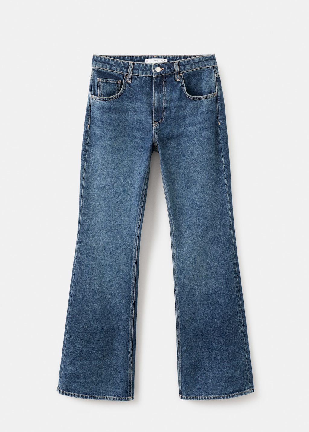 Low-rise flared jeans