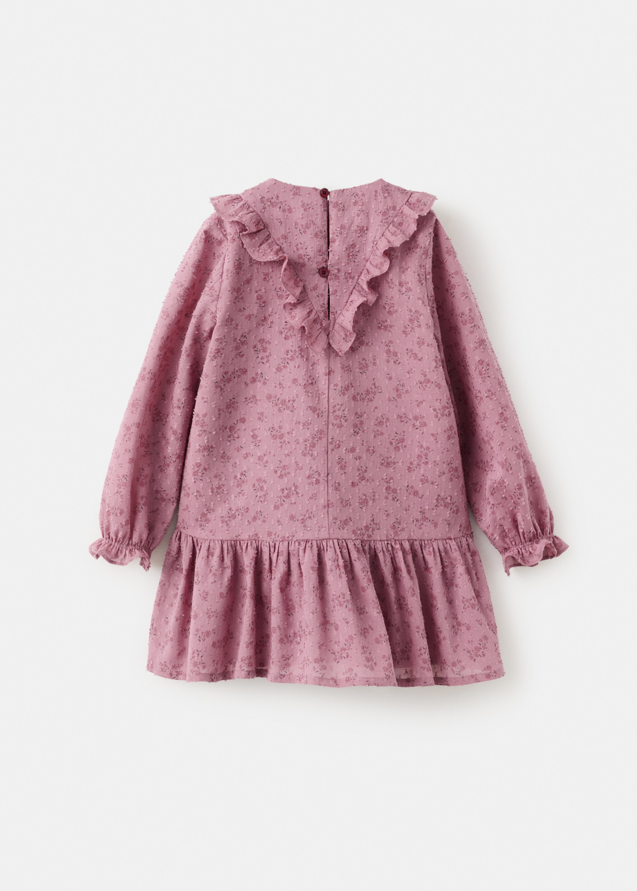 Kleid mit Blumendruck - Rückseite des Artikels, Granatrot. Ref: 17039118-00.