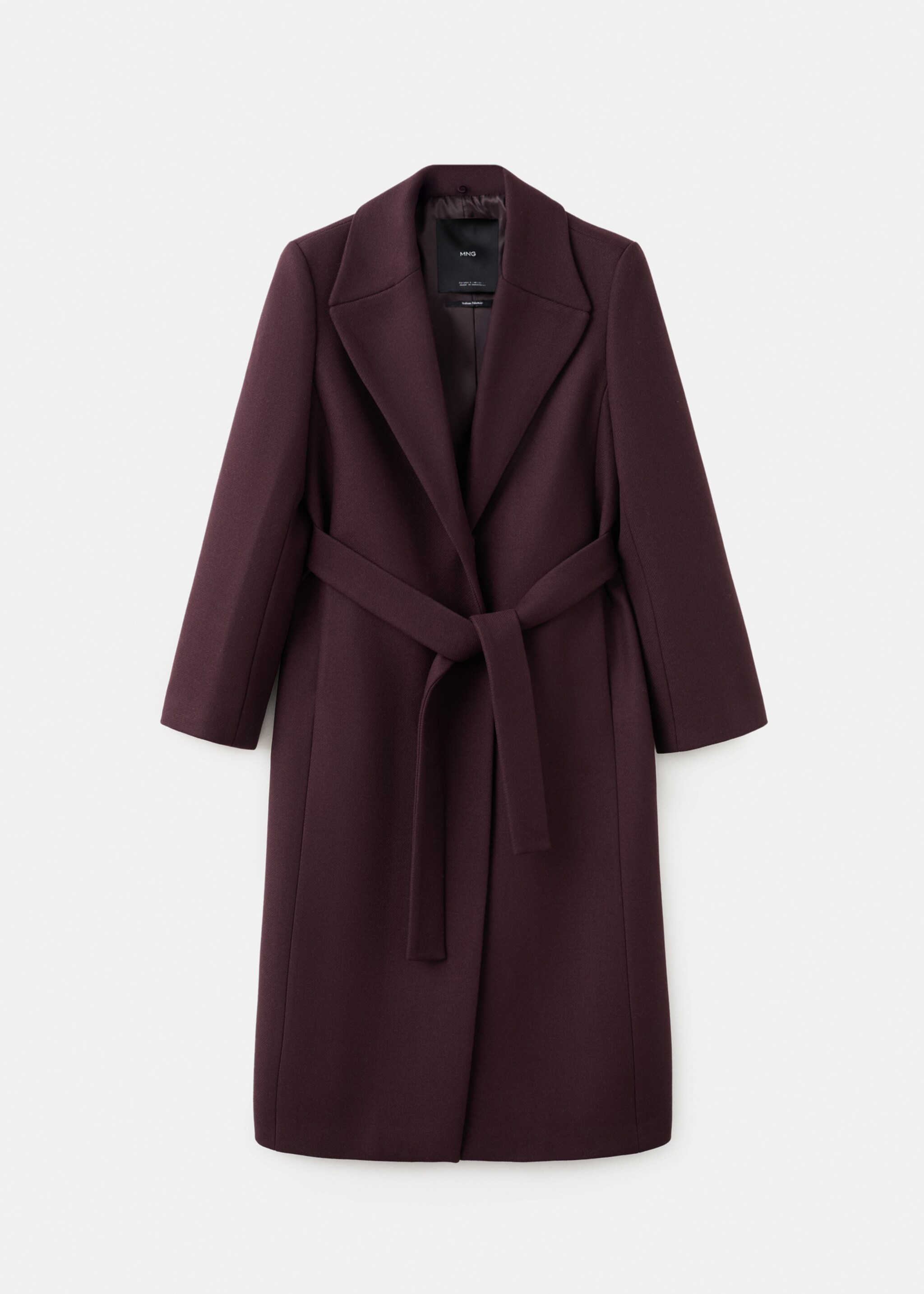 Manteco wool coat with fur collar - Details of the article 0, Maroon. Ref: 17039119-00.