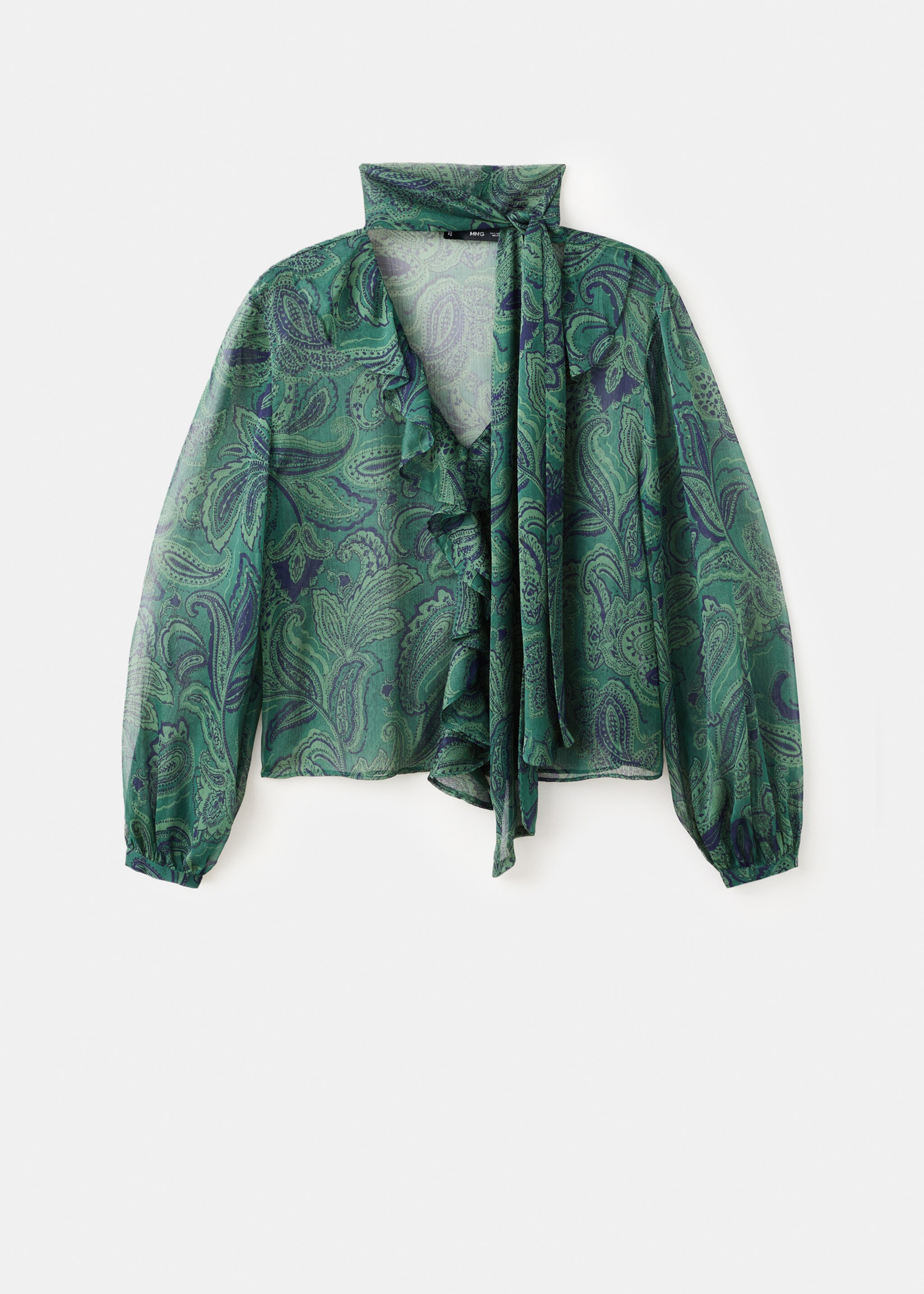 Paisley-print blouse with foulard - Article without model, Green. Ref: 17039120-00.