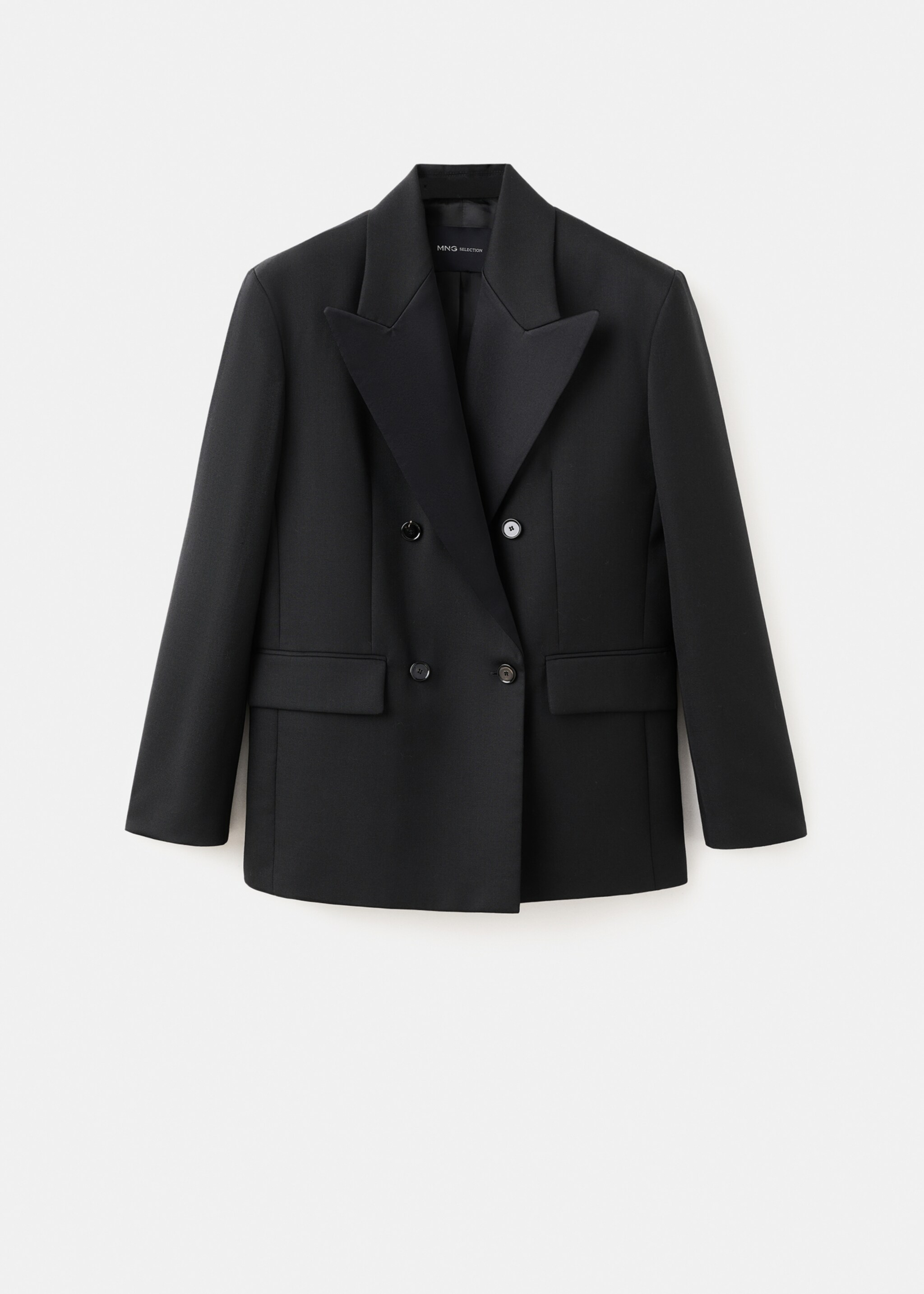 Wool-blend suit jacket with lapels - Article without model, Black. Ref: 17039121-00.