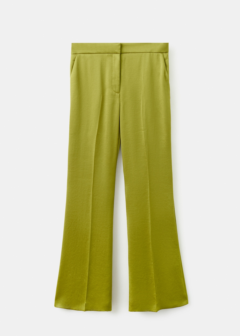 Satin straight-fit pants