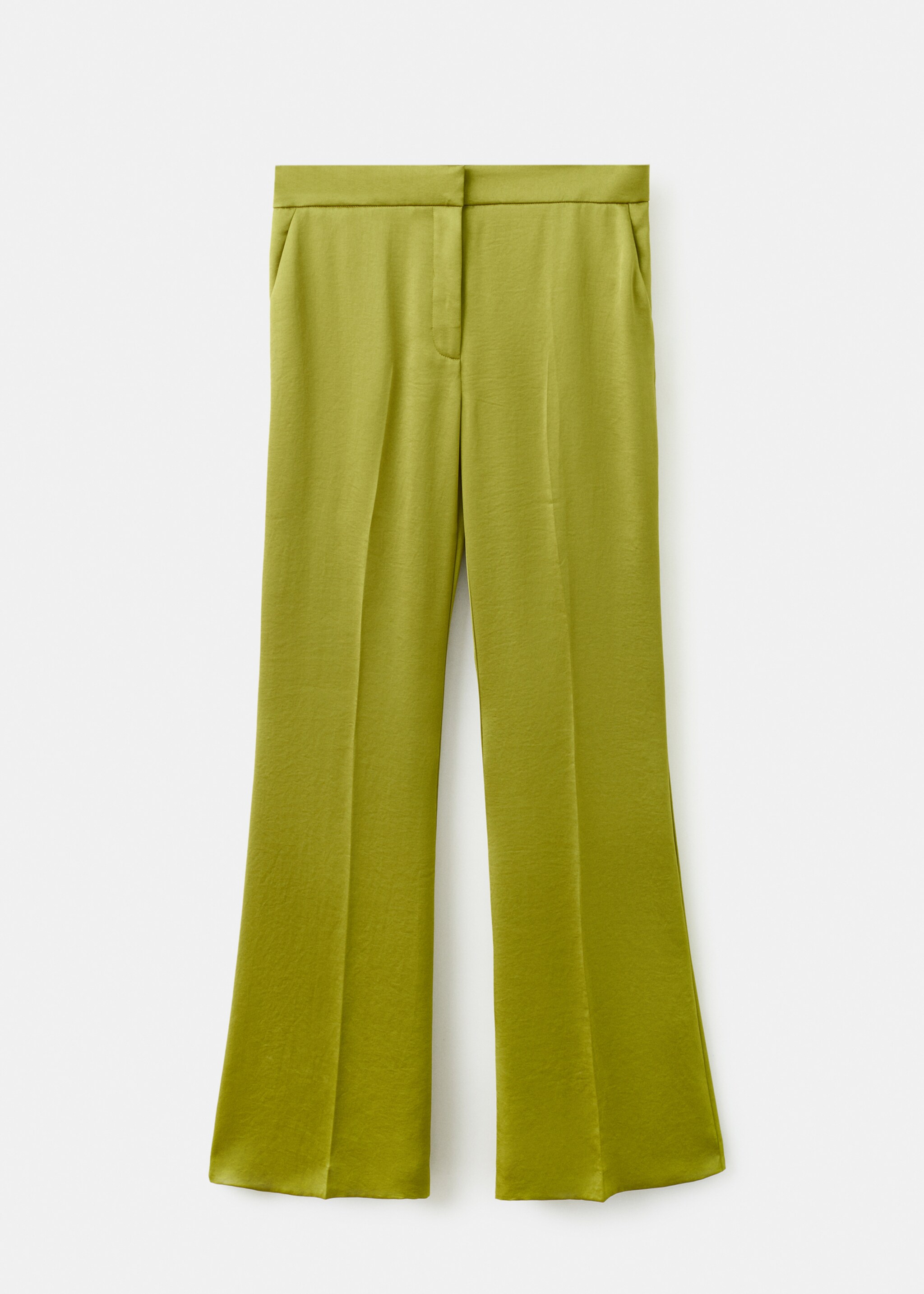 Pantalon droit satiné - Article sans modèle, Jaune. Ref: 17039122-00.