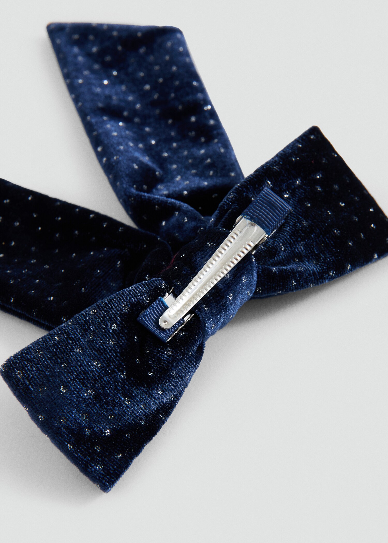 Velvet bow hairclip - Medium plane