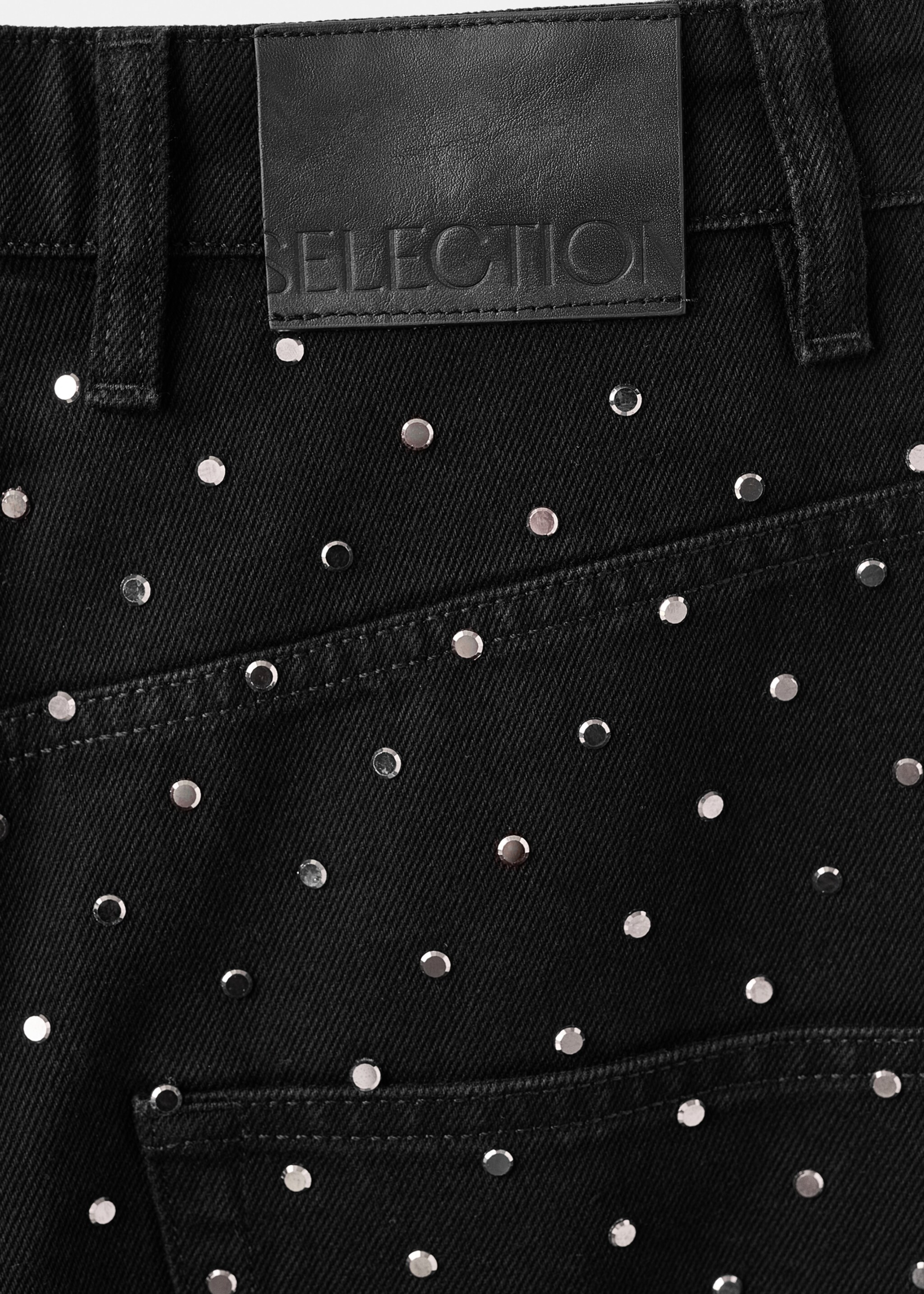 Džíny wide leg se štrasem - Detail zboží 0, Black denim. Ref: 17039212-00.