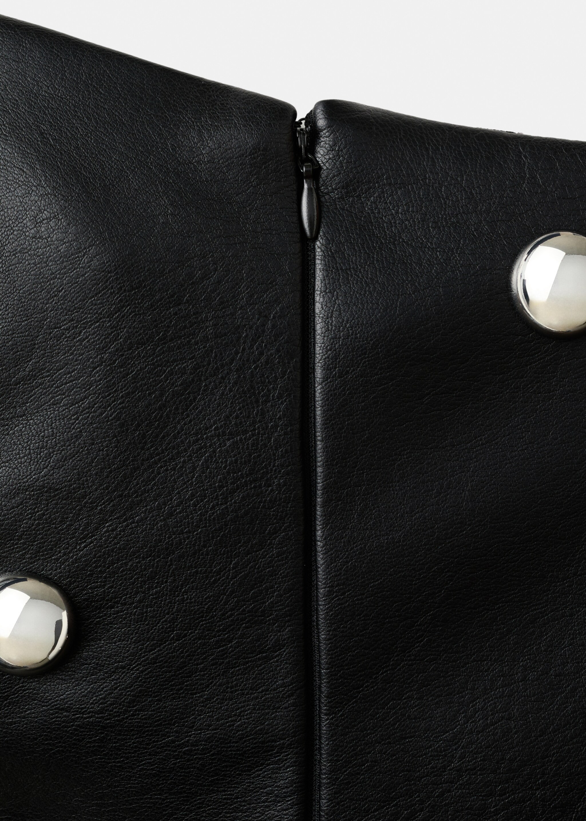 Studded faux leather dress - Details of the article 0, Black. Ref: 17039406-00.