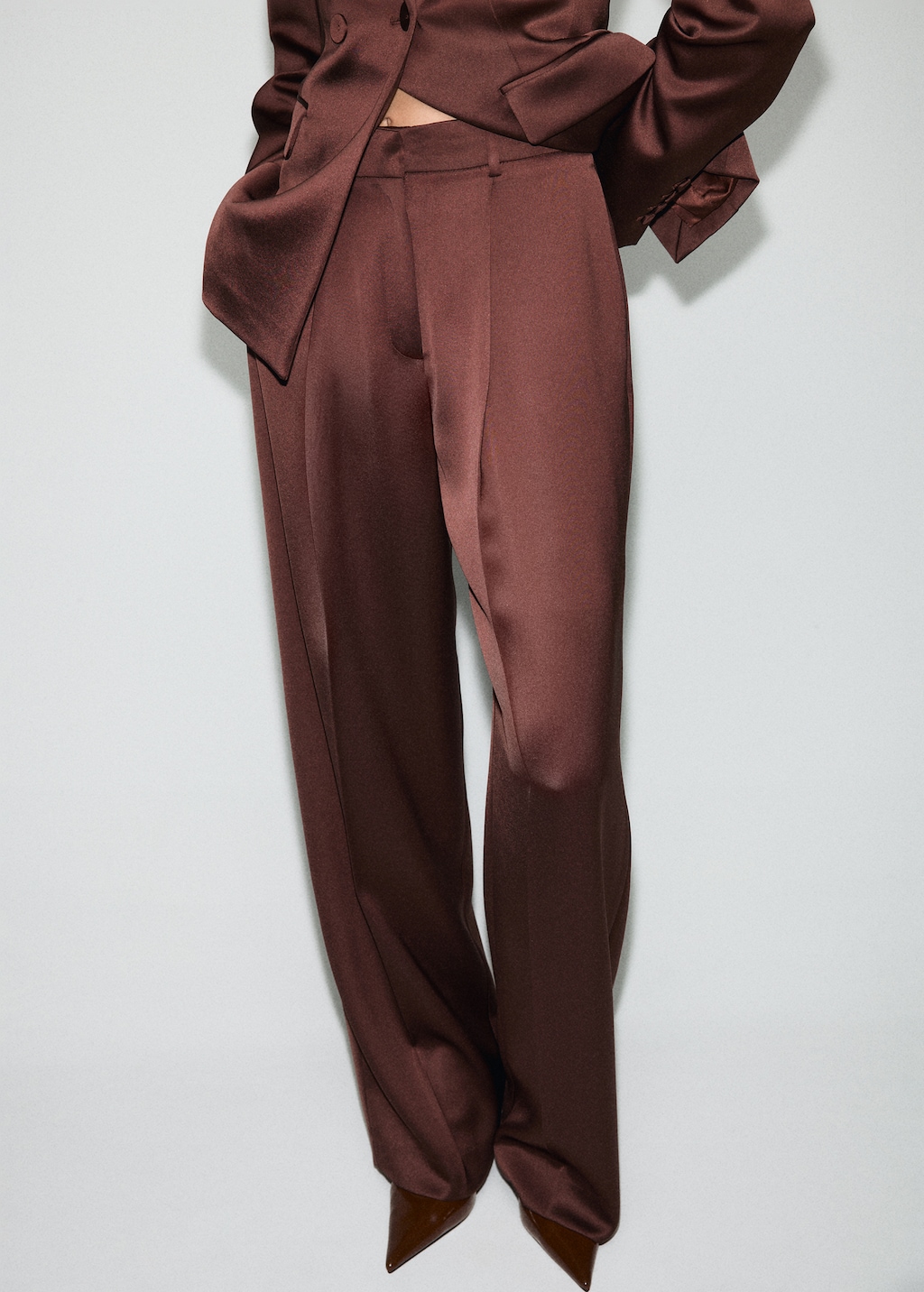 Satin suit pants