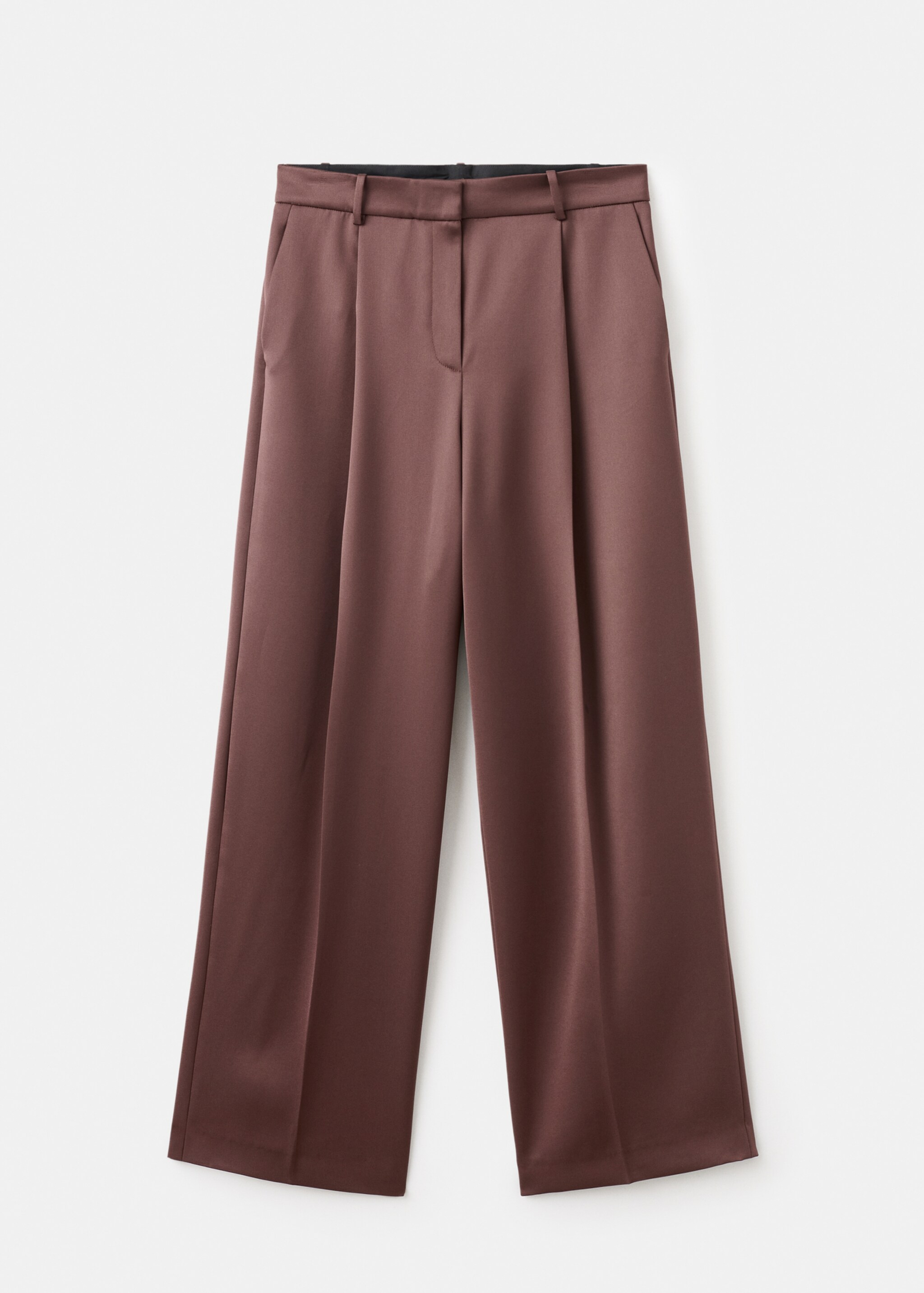 Satin suit trousers - Article without model, Brown. Ref: 17039407-00.